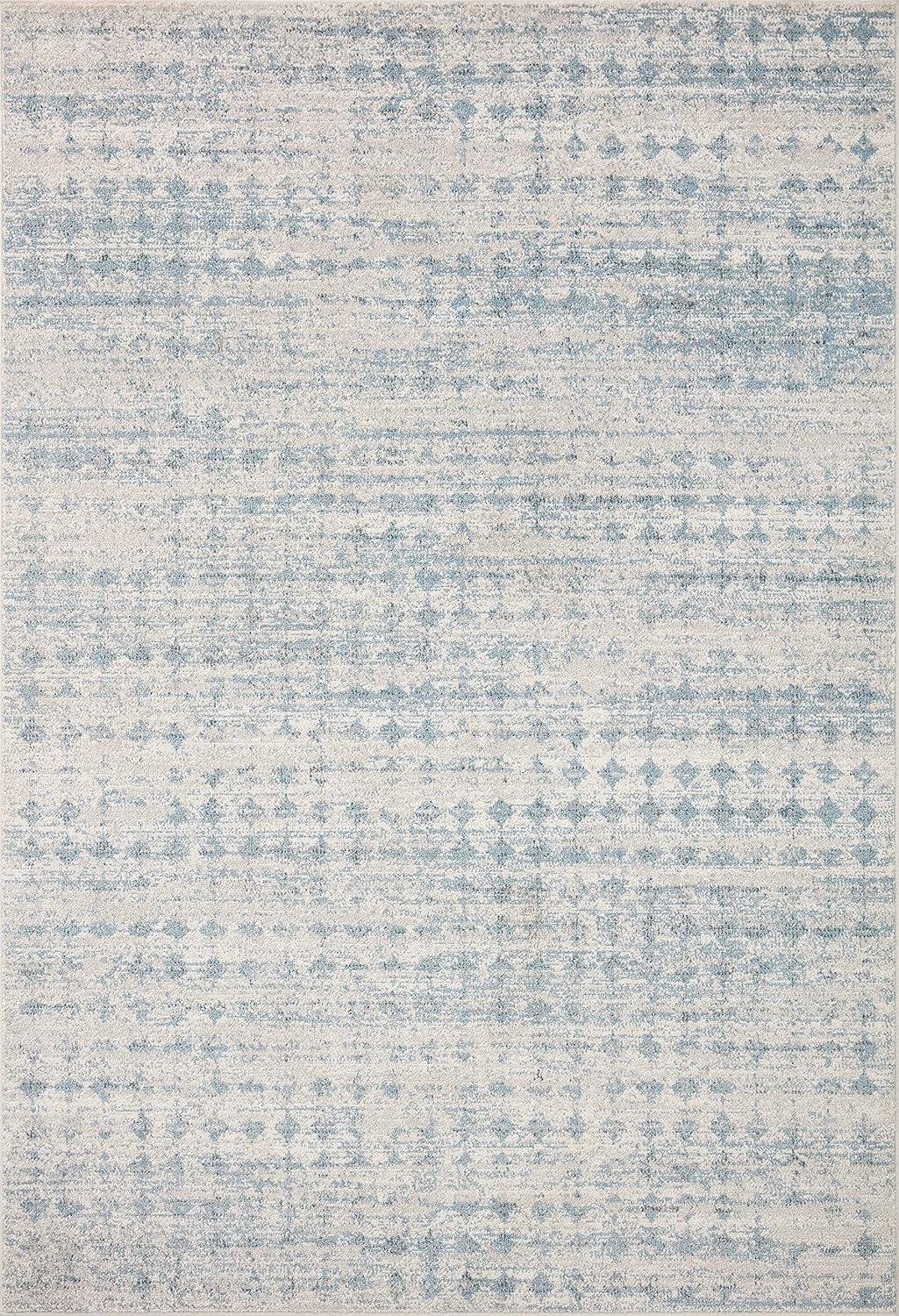 Kamala Sky and Dove Blue Diamond Pattern Accent Rug 2'-3" x 3'-10"