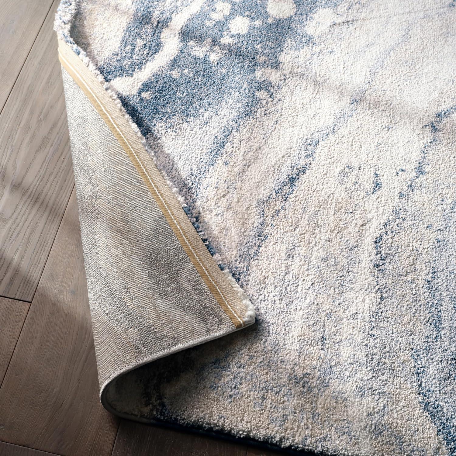 3'x10' Vibe by Orion Abstract Area Rug Blue/Light Gray - Jaipur Living: High Pile Runner, Vintage Style, Indoor Use