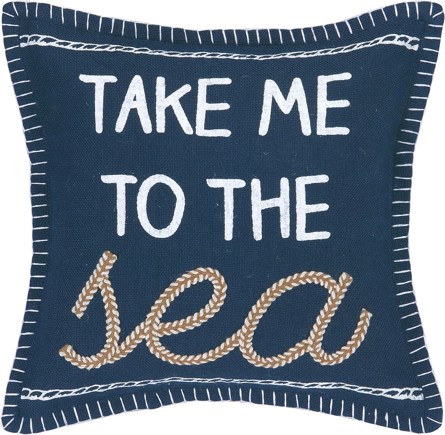 Peking Handicraft Nautical Embroidery Throw Pillow