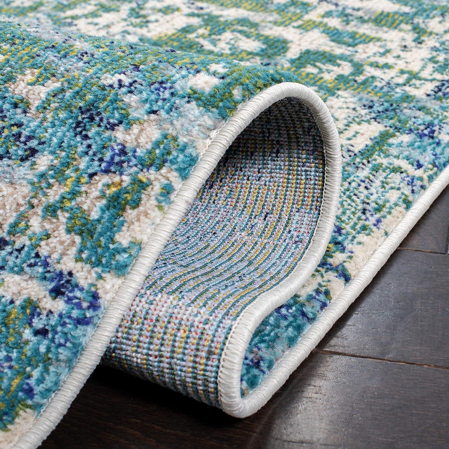 Madison MAD471 Power Loomed Indoor Area Rug - Green/Turquoise - 5'3"x7'6" - Safavieh