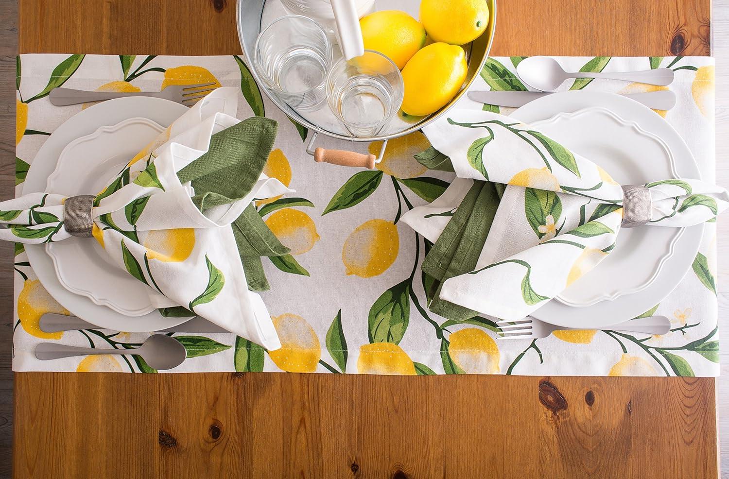 LEMON BLISS PRINT TABLE RUNNER 14x108