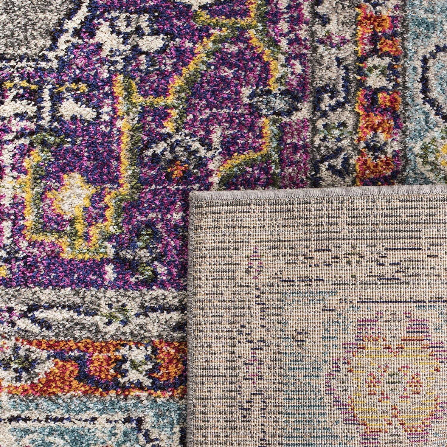 Monaco MNC246 Power Loomed Indoor Area Rug - Violet/Light Blue - 6'7"x9'2" - Safavieh.
