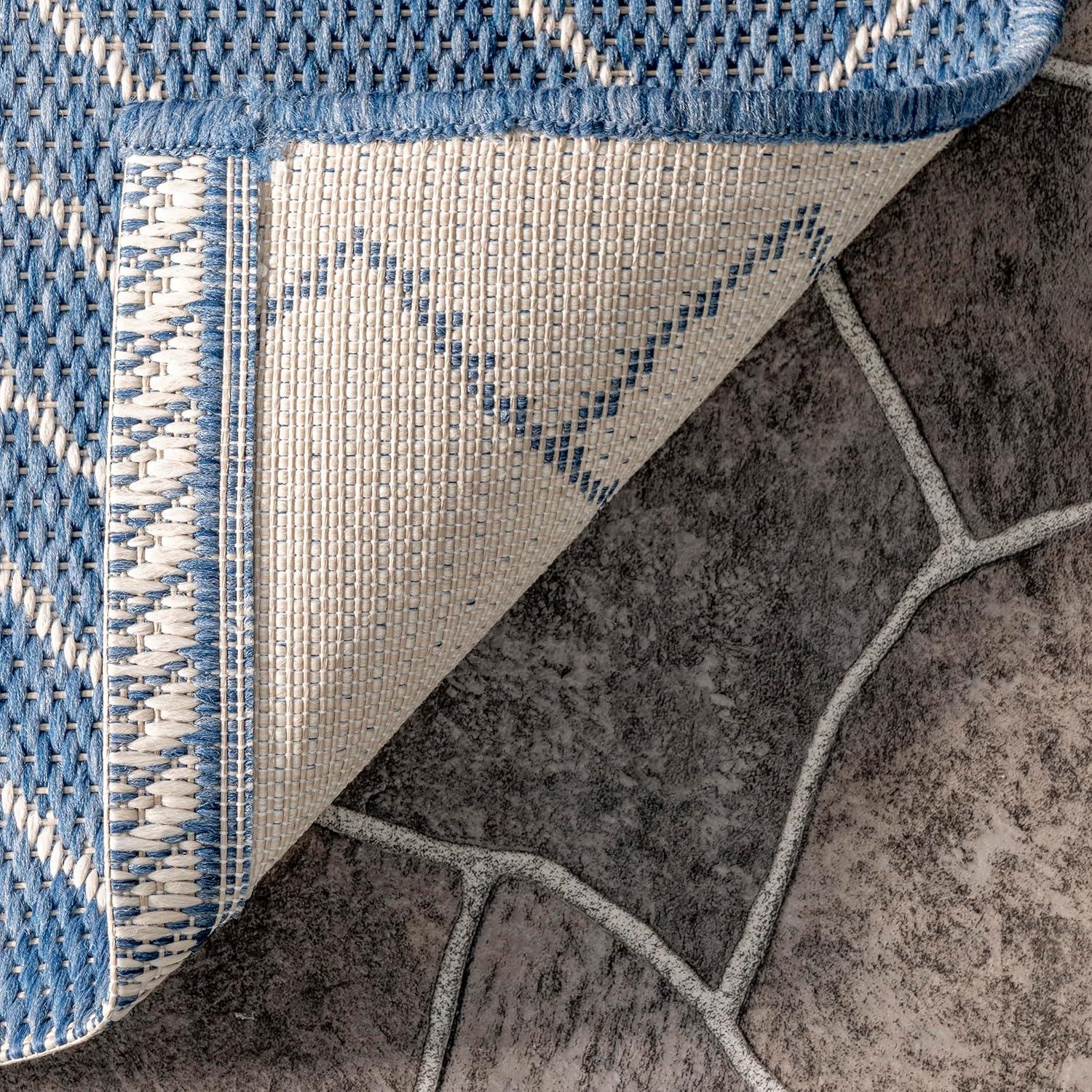 Ezri Diamond Indoor/Outdoor Area Rug for Living Room Patio Deck Front Porch Kitchen, Ivory/Dark Grey