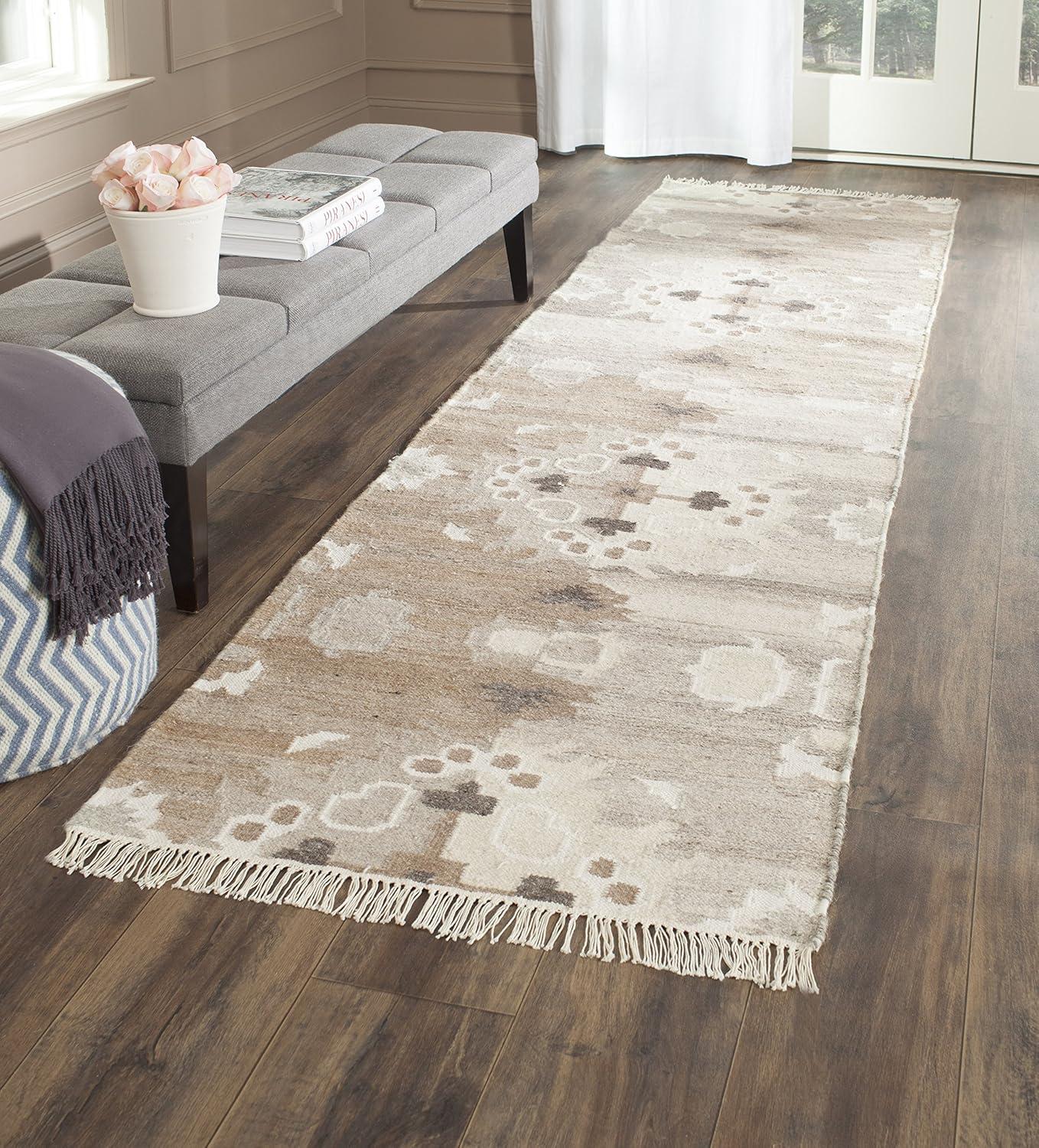 Natural Kilim NKM318 Hand Woven Runner Rug - Grey/Multi - 2'3"x6' - Safavieh.