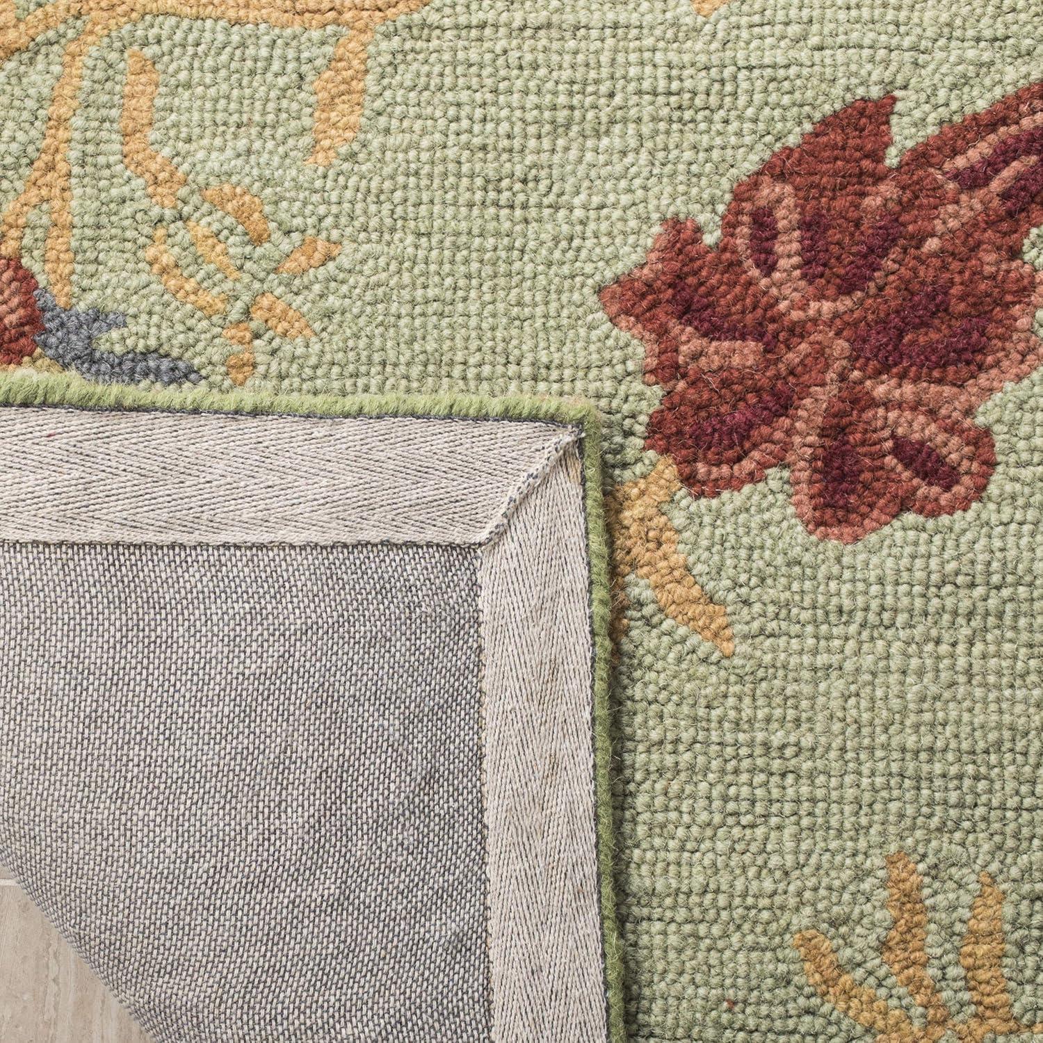 SAFAVIEH Blossom Kelly Floral Flower Wool Area Rug, Light Green/Multi, 8' x 10'