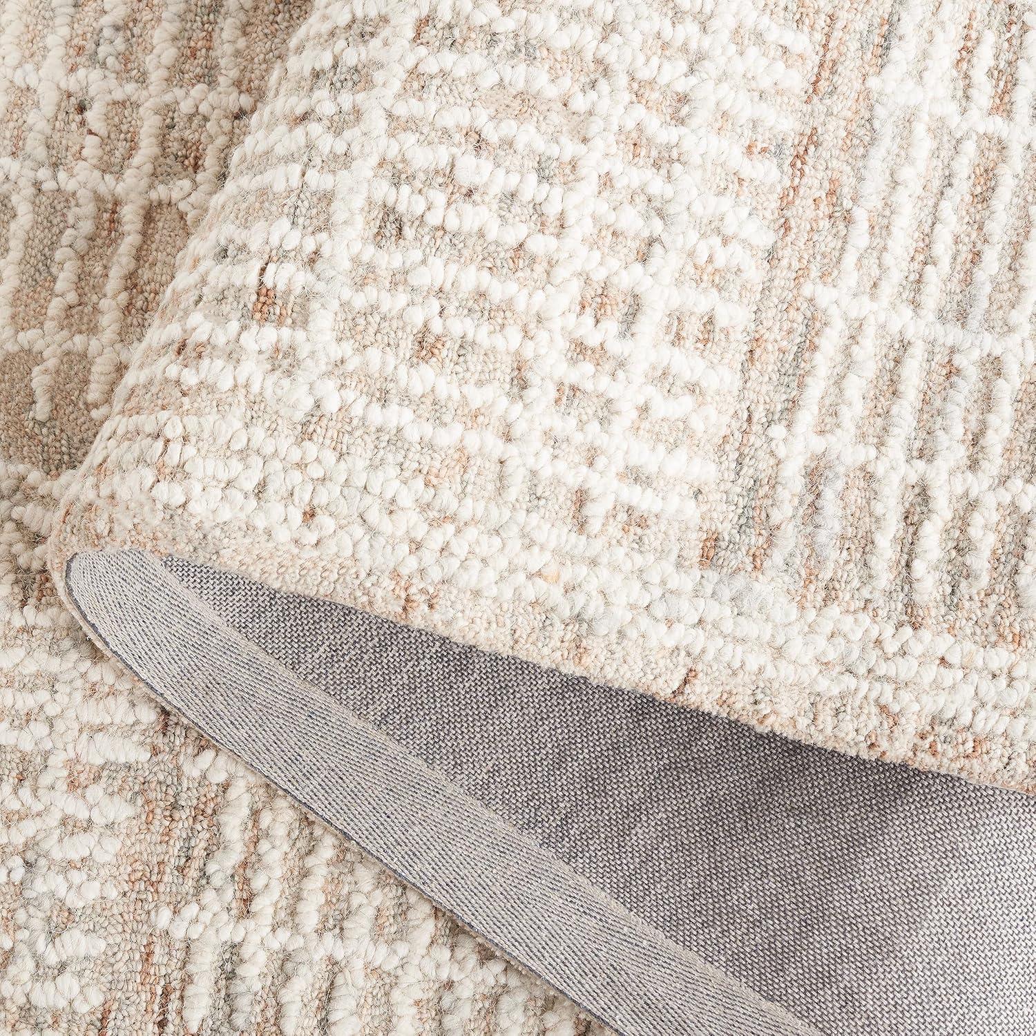SAFAVIEH Abstract Milan Striped Area Rug, Brown/Ivory, 6' x 6' Round