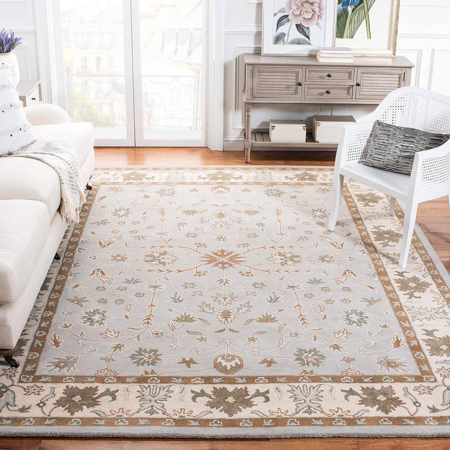 Heritage HG864 Hand Tufted Area Rug - Green/Beige - 4'x6' - Safavieh.