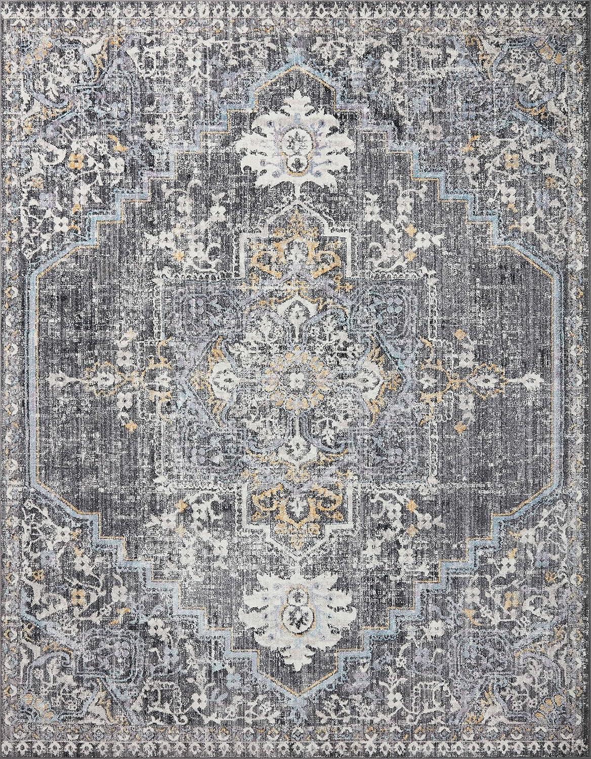 Loloi II Cassandra Collection CSN-02 Charcoal / Gold Oriental Area Rug 2'-6" x 5'-9"