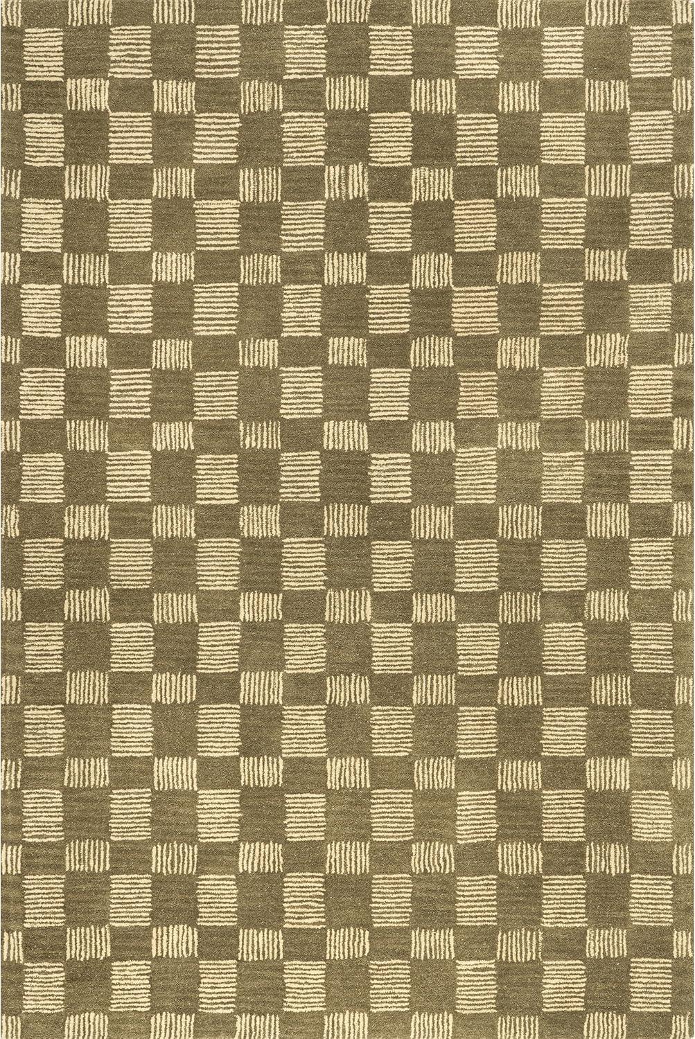 Nuloom Quince Checkered Wool Area Rug, 6' x 9', Olive