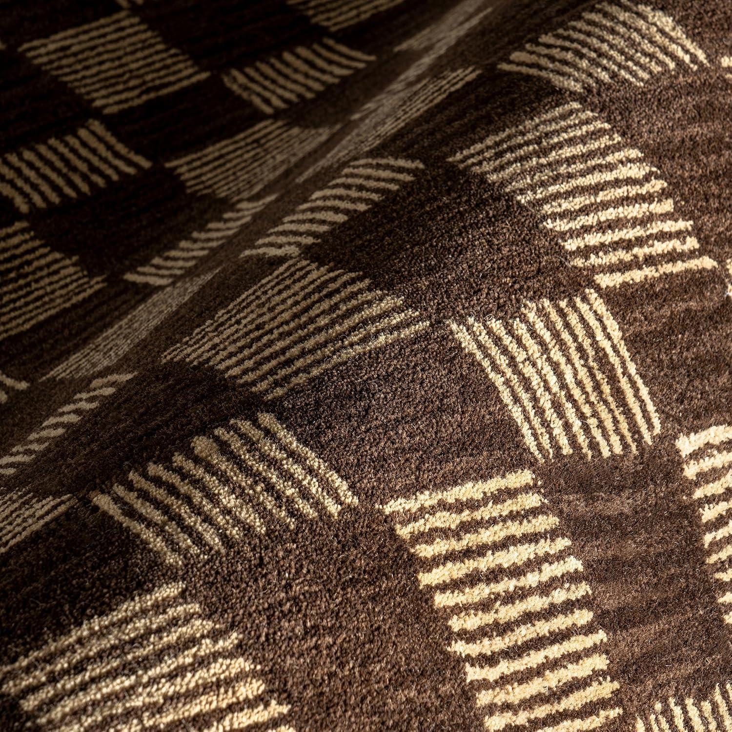 Nuloom Quince Checkered Wool Area Rug, 4' x 6', Brown