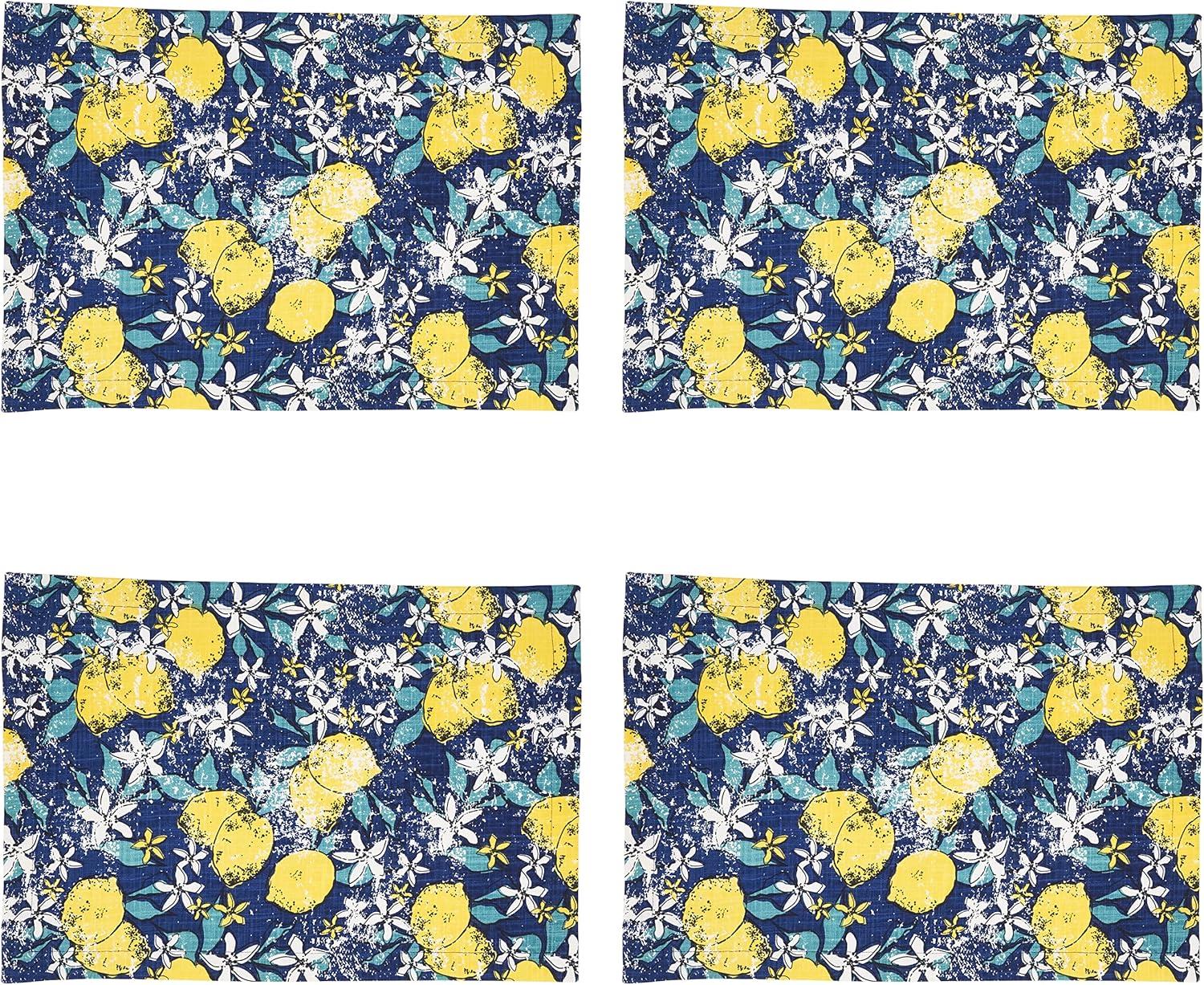 Saro Assam Collection 100% Cotton No Pattern Rectangle Placemat (Set of 4)
