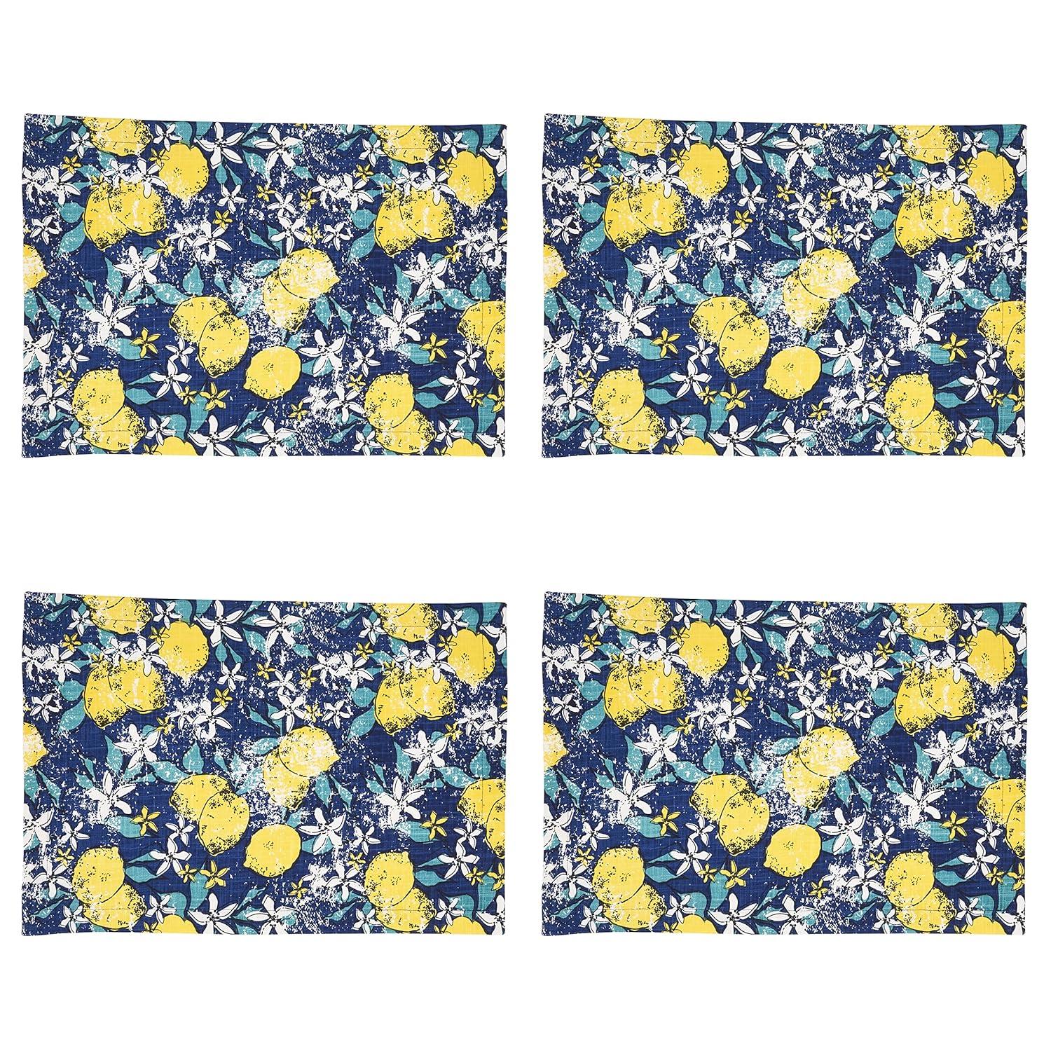Saro Assam Collection 100% Cotton No Pattern Rectangle Placemat (Set of 4)