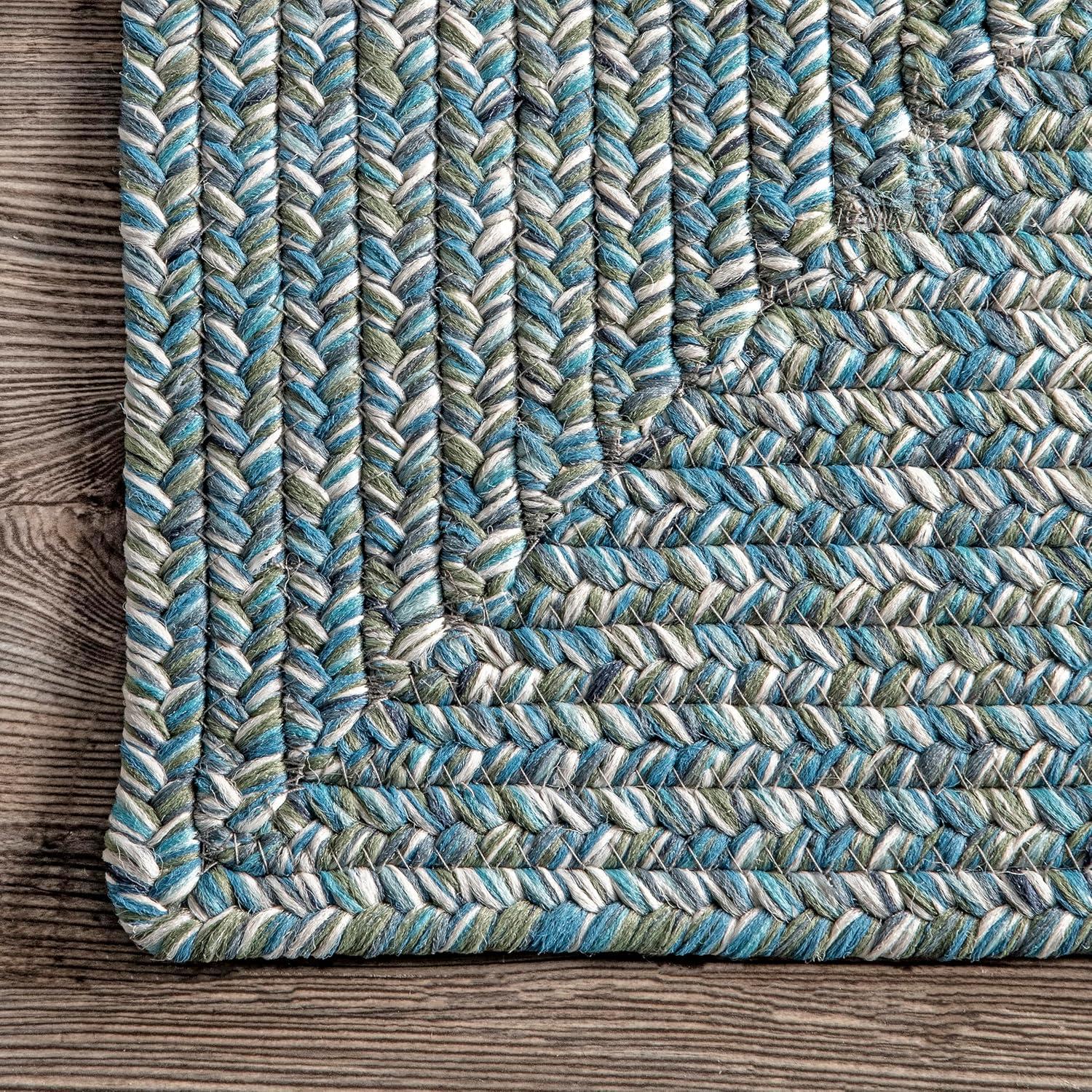 nuLOOM Wynn Braided Indoor/Outdoor Aqua 2' 6" x 8' Casual Runner Rug