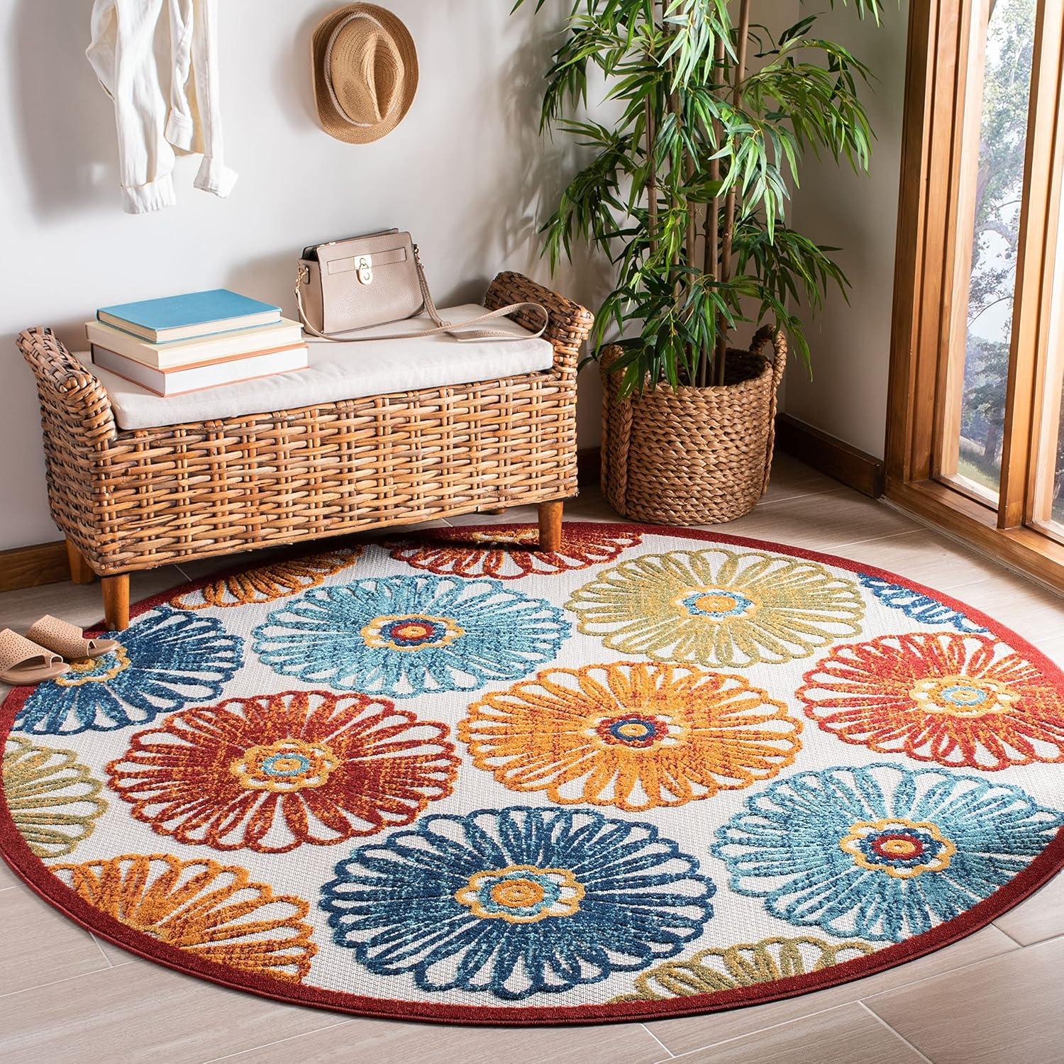 Cabana CBN801 Power Loomed Indoor/Outdoor Area Rug - Grey/Blue - 8'9"x11'9" - Safavieh
