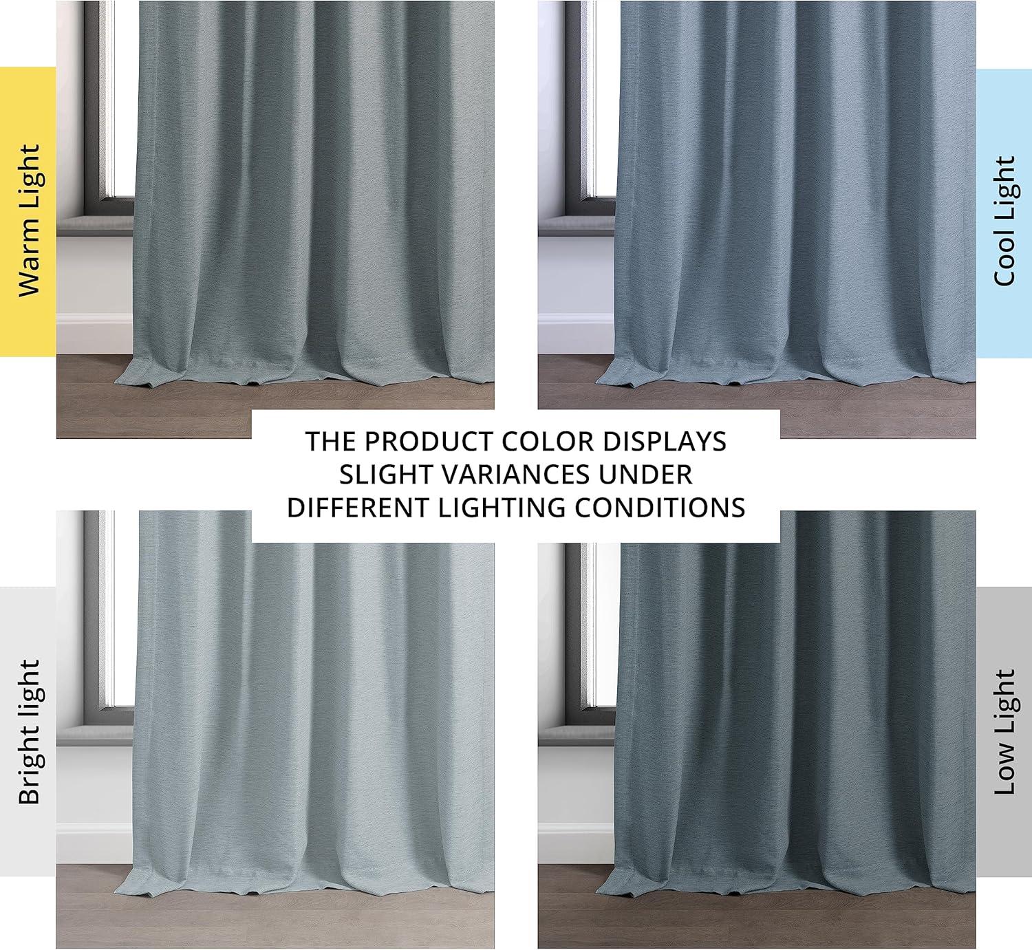 Gulf Blue Blackout Polyester Window Panel, 96 Inches