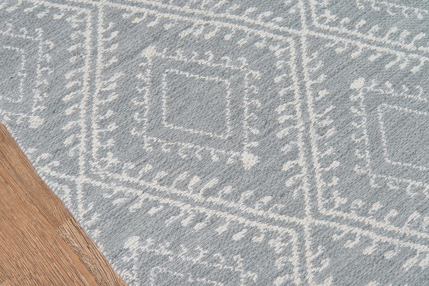 Easton Geometric Handmade Flatweave Gray Indoor / Outdoor Area Rug