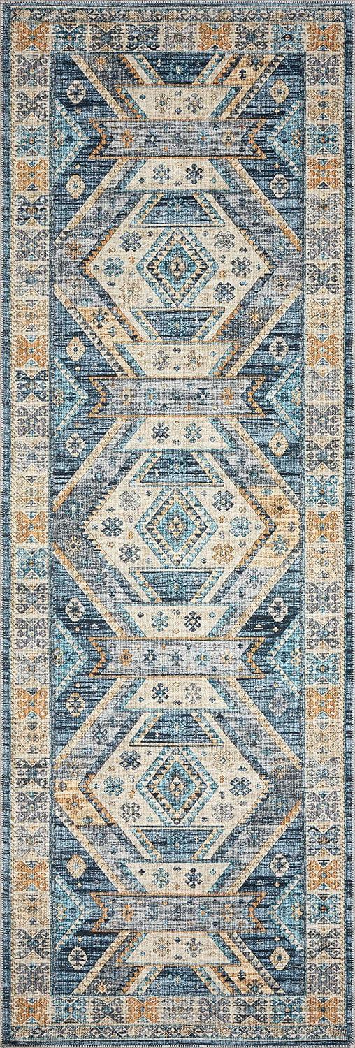 Loloi II Zion Southwestern Traditional Area Rug, Blue, 5'0" x 7'6"