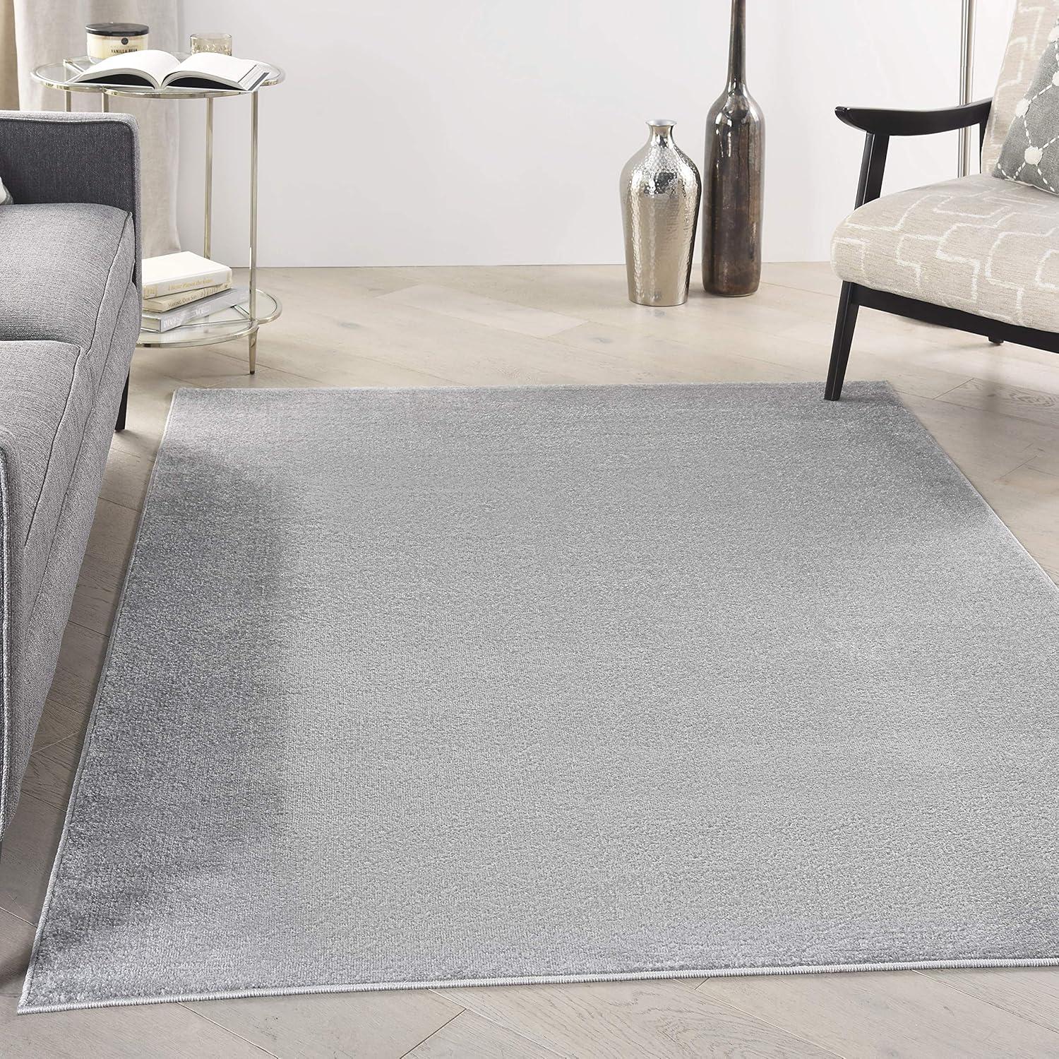 Nourison Essentials Easy Care Indoor Outdoor Area Rug - Silver Grey 4' x 6'