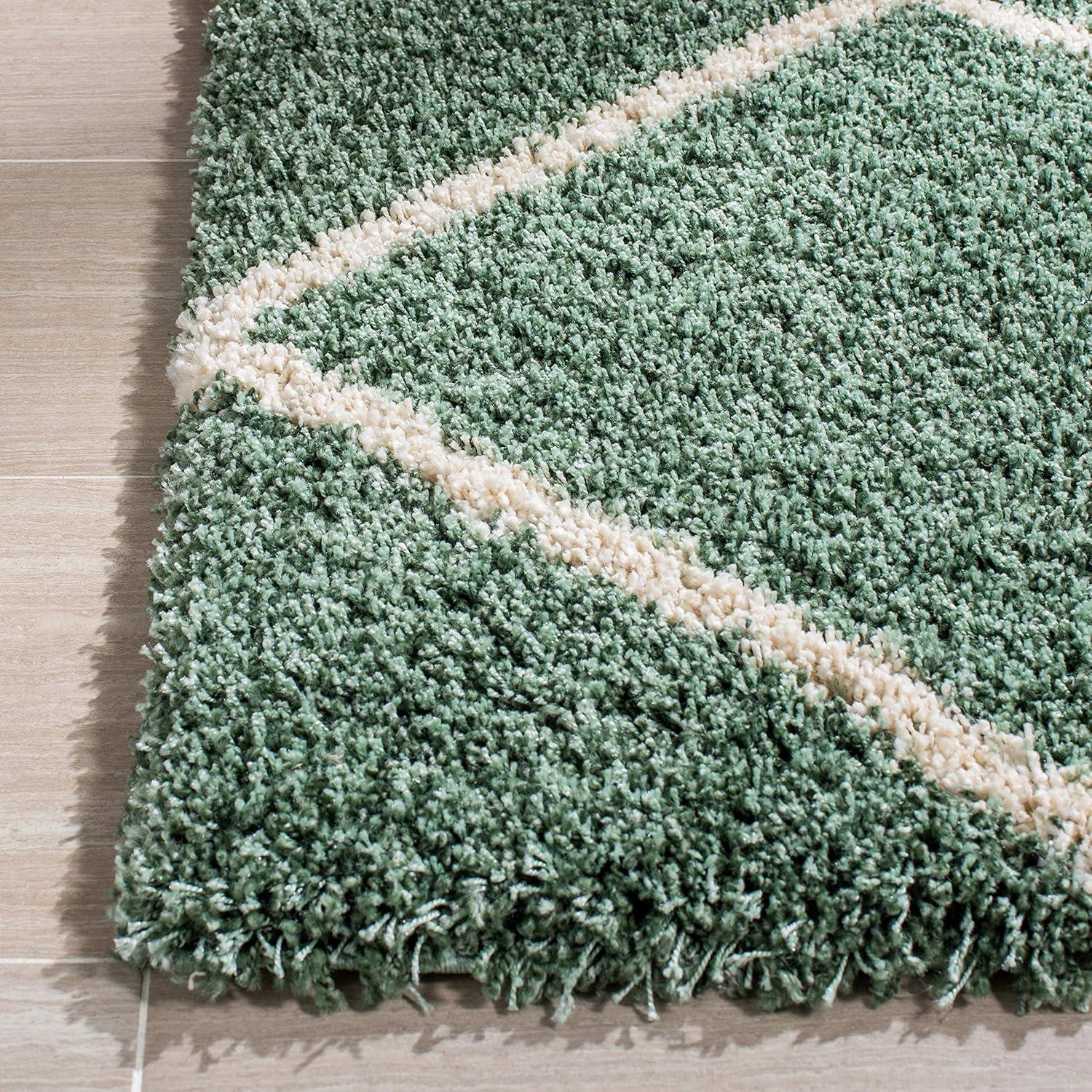 Hudson Shag SGH281 Power Loomed Indoor Area Rug - Green/Ivory - 8'x10' - Safavieh