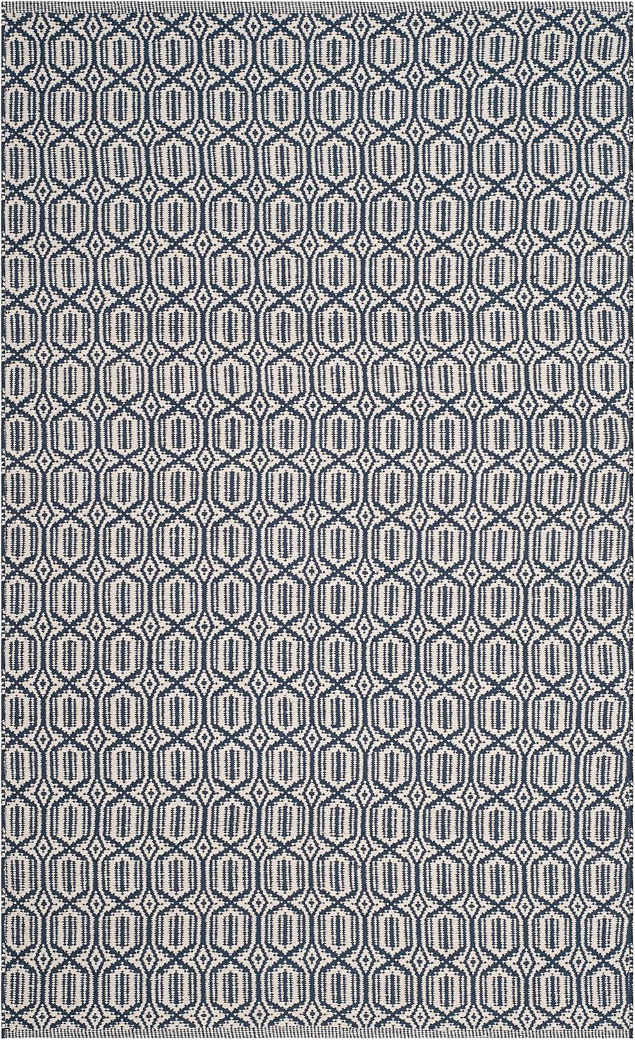 Montauk MTK333 Hand Woven Indoor Area Rug - Ivory/Navy - 4'x6' - Safavieh.