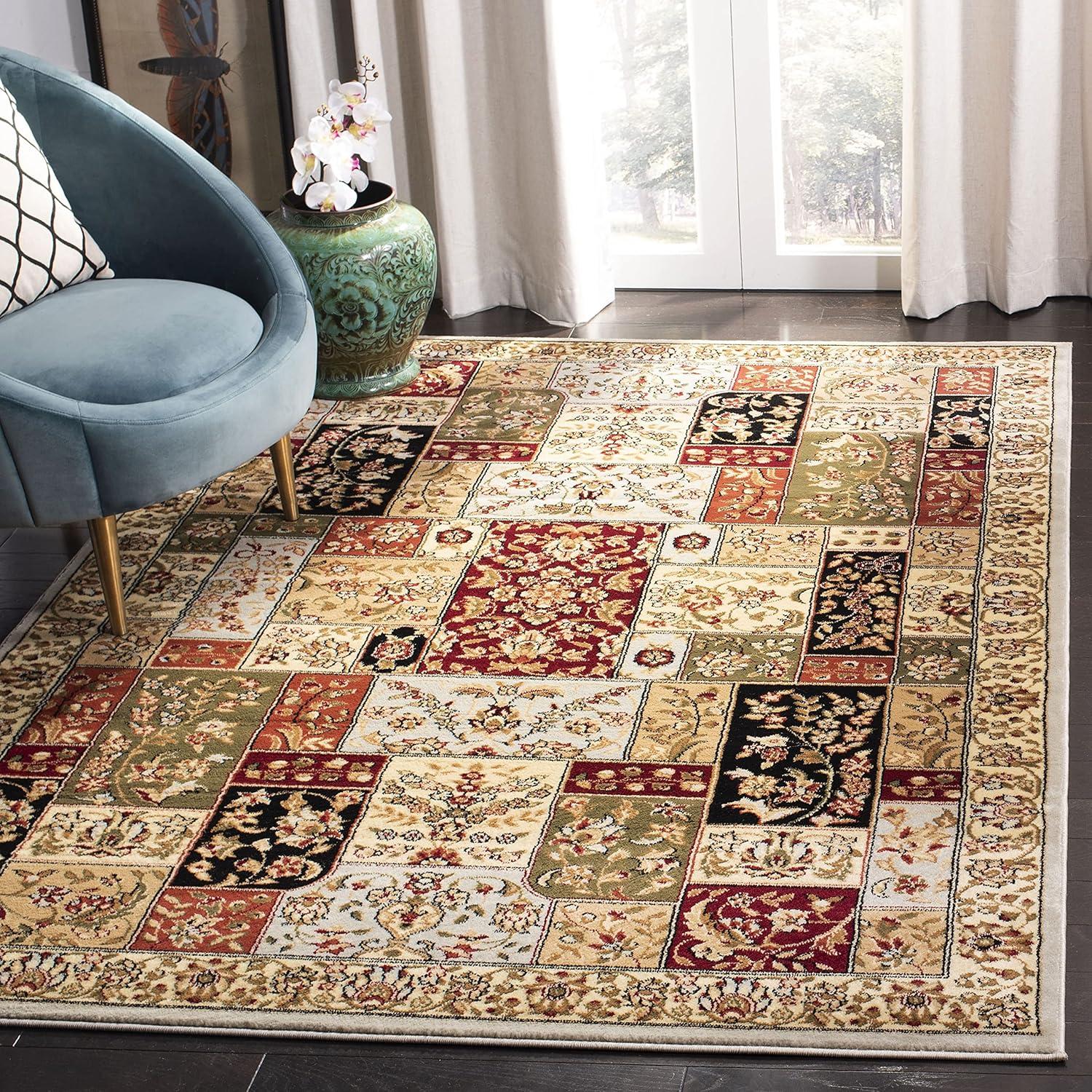 Lyndhurst LNH318 Power Loomed Area Rug - Grey/Multi - 4'x6' - Safavieh