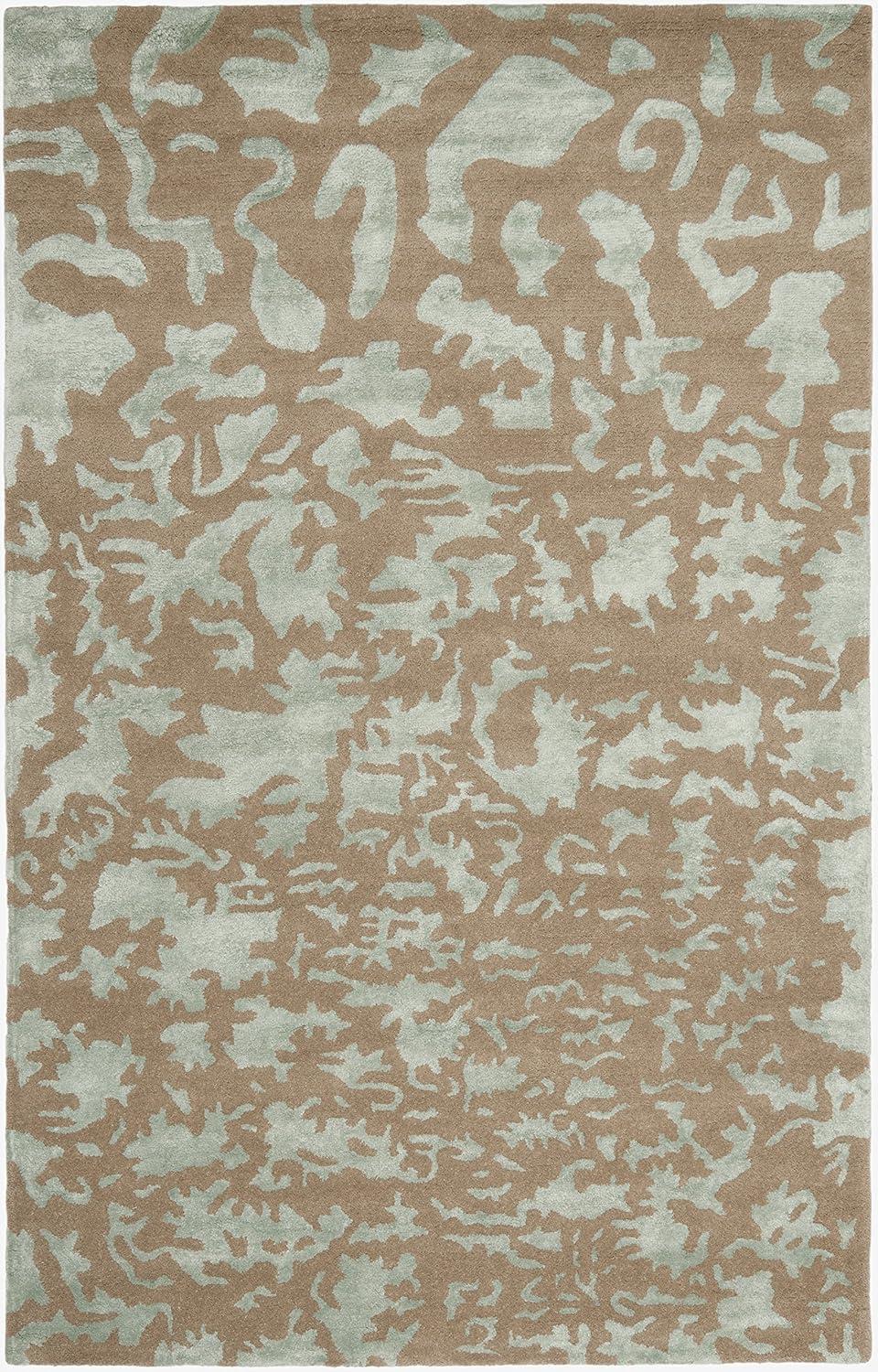 Soho SOH525 Hand Tufted Area Rug - Taupe/Light Blue - 6'x9' - Safavieh.