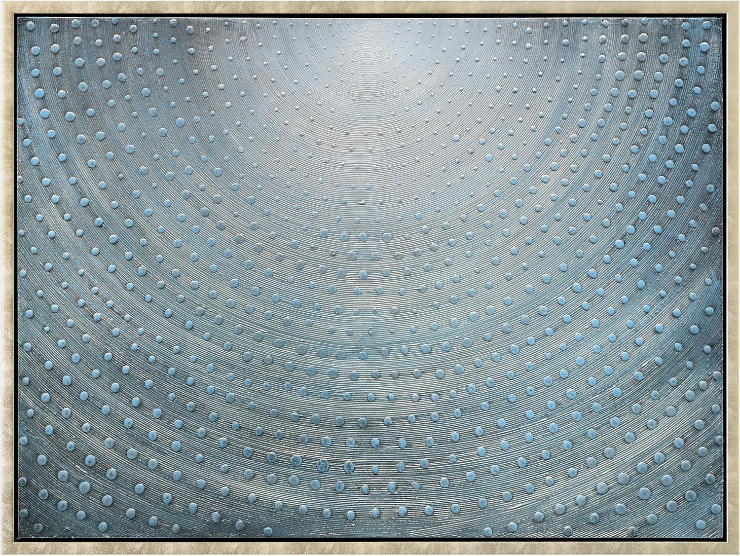 Empire Art Direct Cosmic Swirl Textured Metallic Hand Painted Blue Framed Canvas Wall Art
