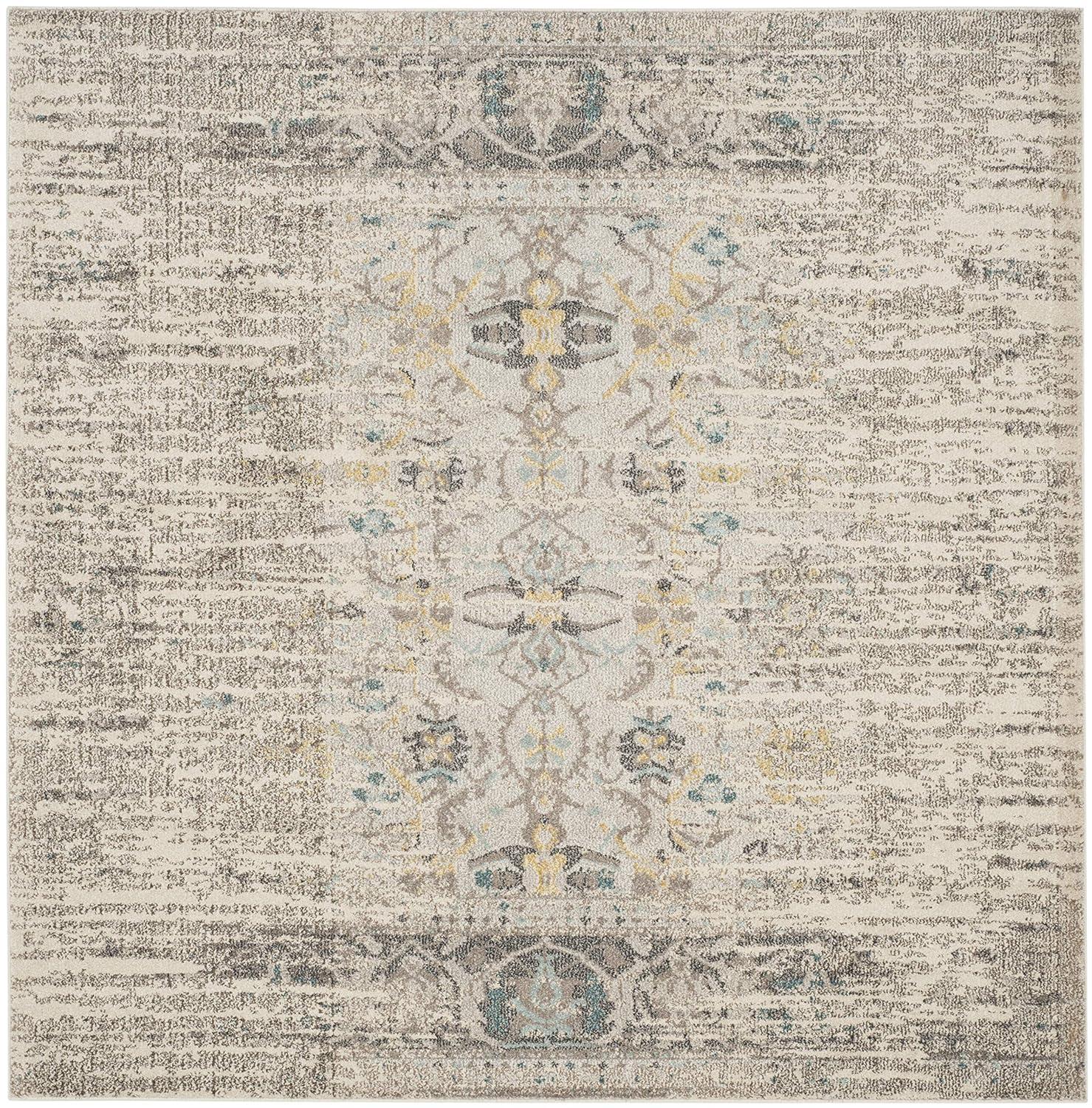 Monaco MNC209 Power Loomed Indoor Area Rug - Grey/Multi - 9'x9' - Safavieh.