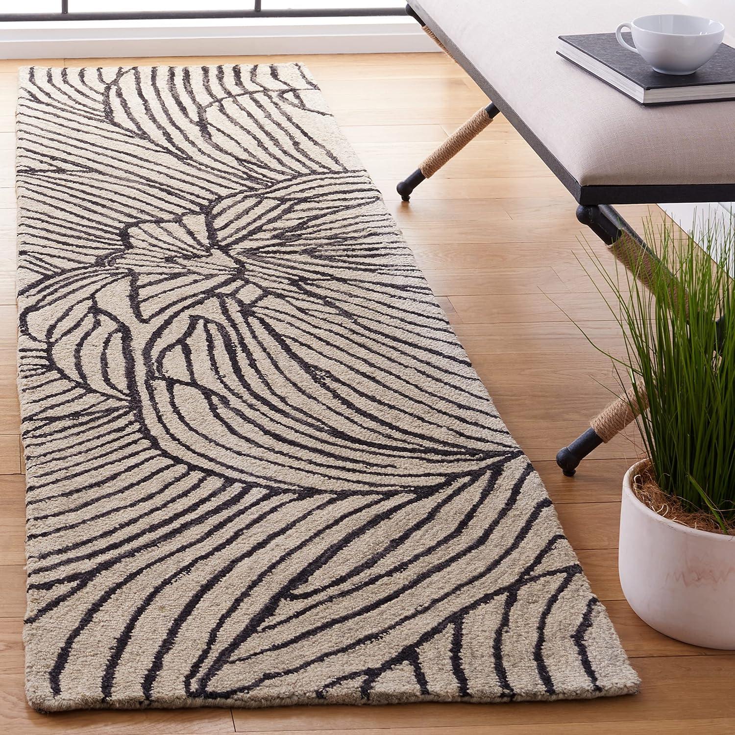 Metro MET451 Hand Tufted Indoor Accent Rug - Black/Ivory - 3'x5' - Safavieh