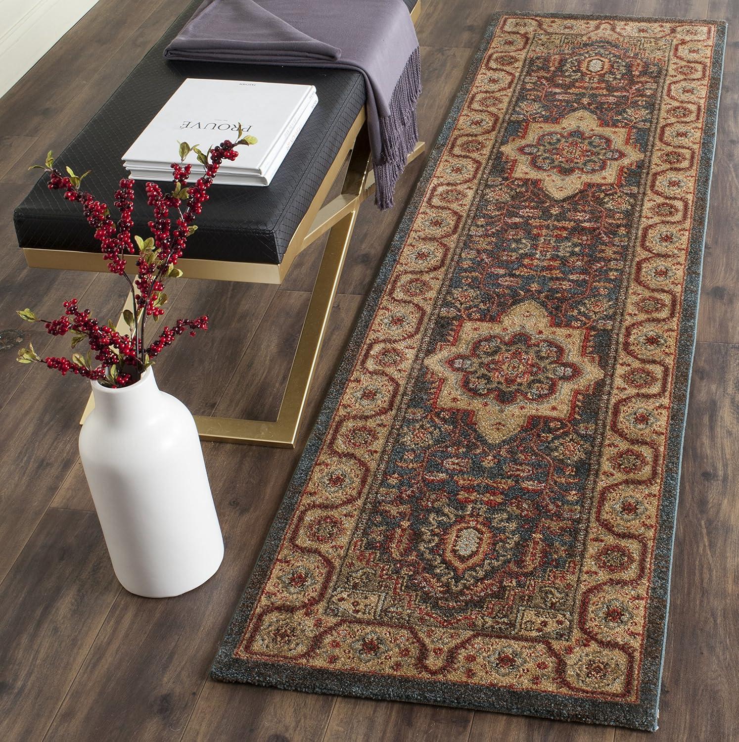 Mahal MAH656 Power Loomed Indoor Runner Rug - Navy/Natural - 2'2"x6' - Safavieh.
