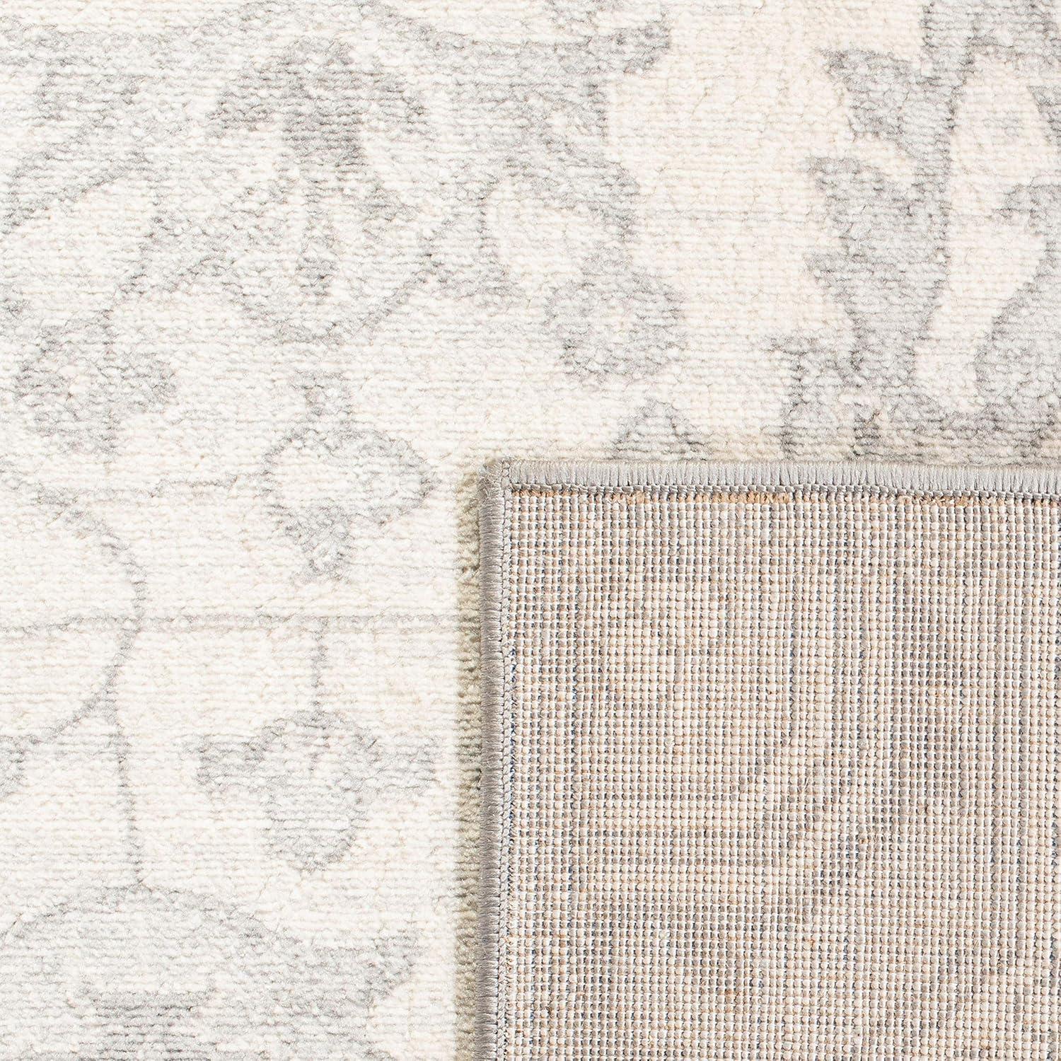 Brentwood 3' x 5' Grey and Cream Synthetic Non-Slip Area Rug