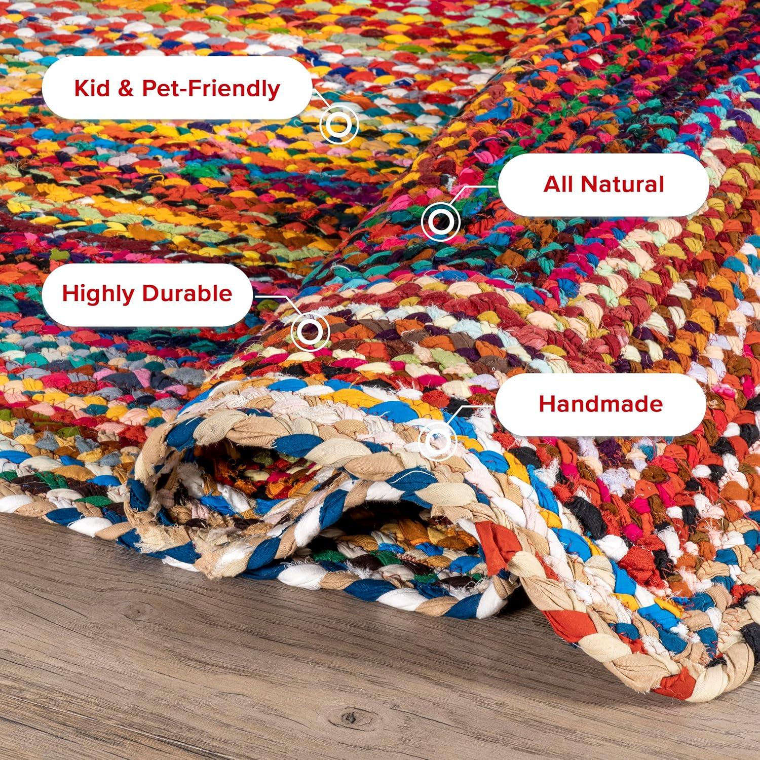 Nuloom Tammara Bohemian Hand Braided Indoor Area Rug, Square 6', Multi