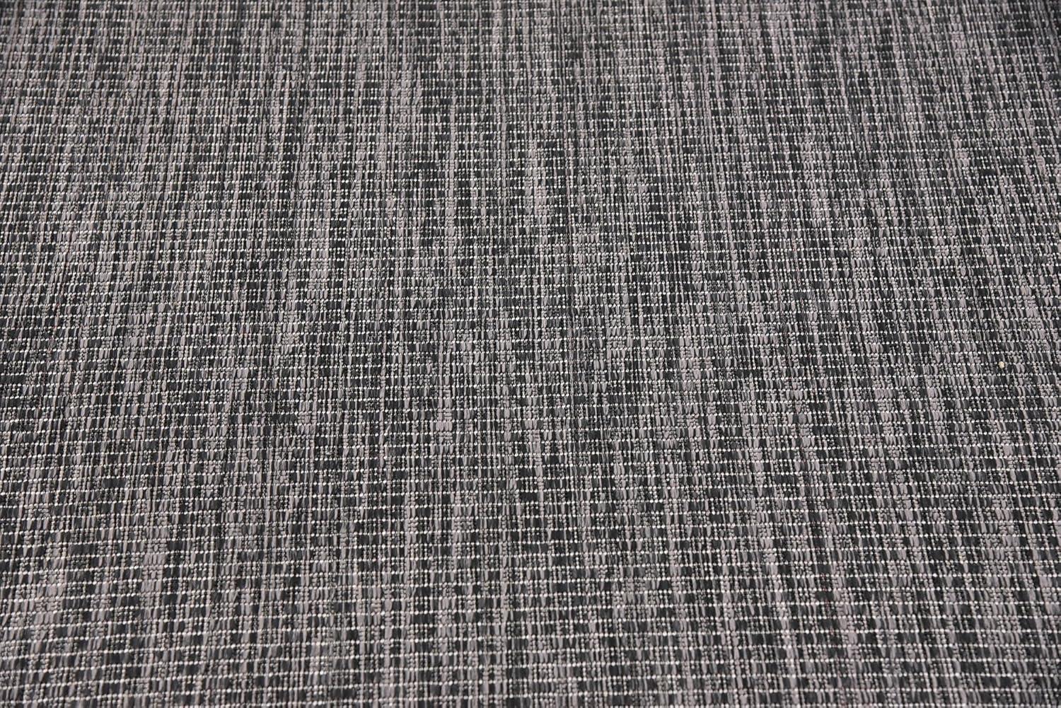 Unique Loom 5' 1 x 8' 0 Rectangle Indoor/Outdoor Solid Black Area Rug