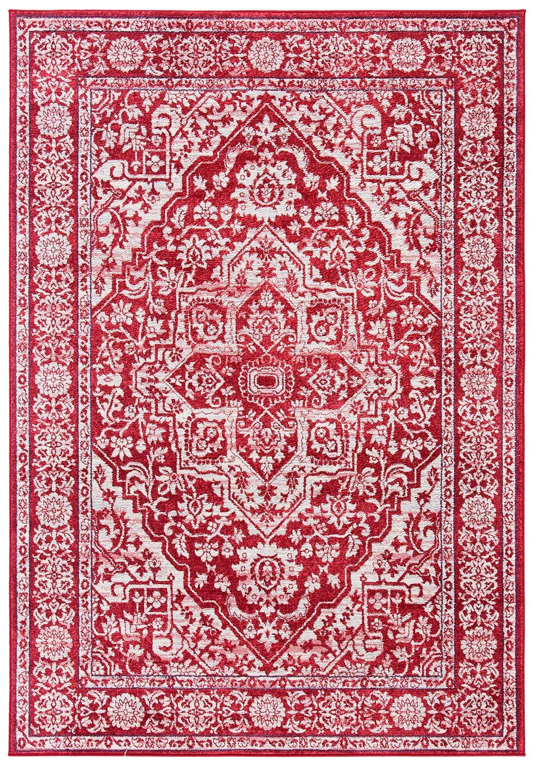 Brentwood BNT832 Power Loomed Indoor Accent Rug - Red/Ivory - 3'x5' - Safavieh