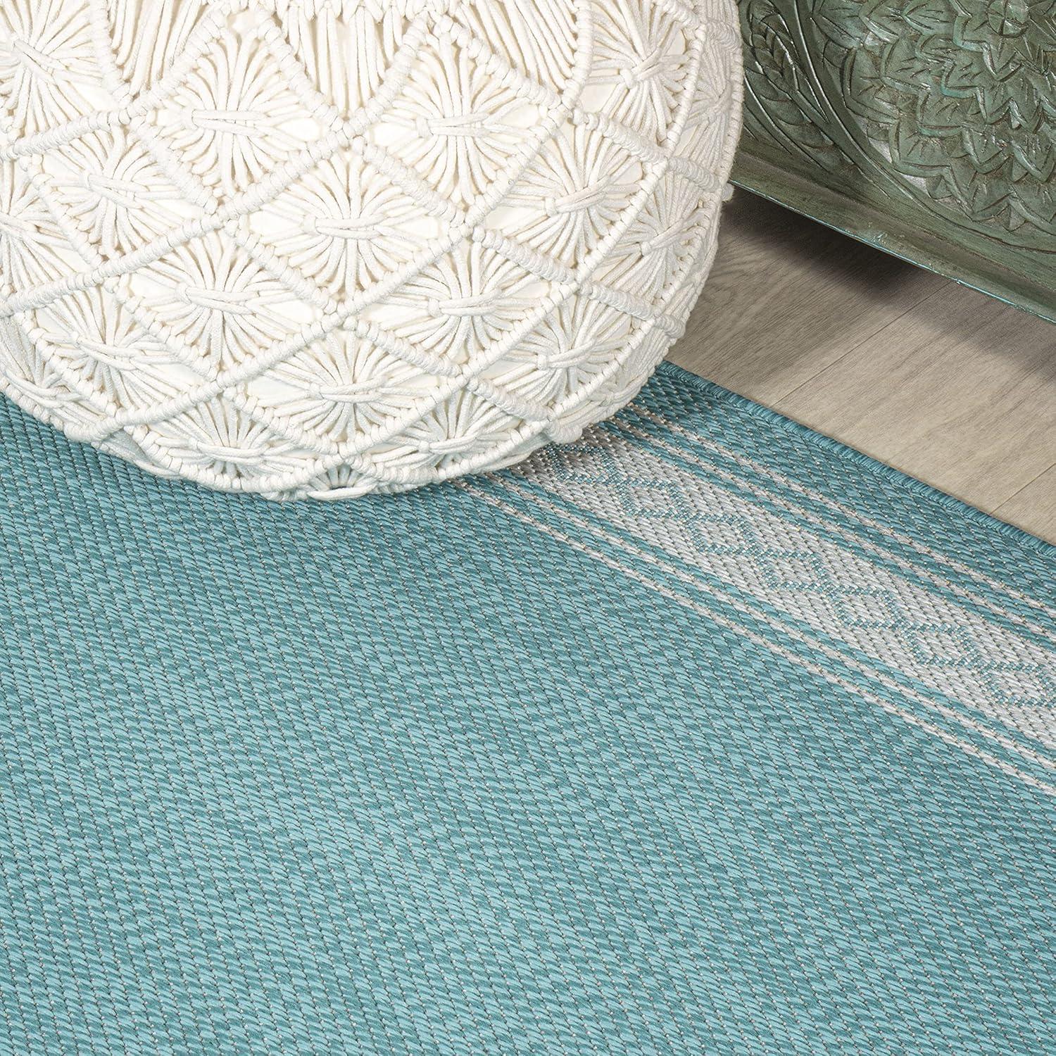 Lucia Classic Diamond Border Indoor/Outdoor Area Rug - JONATHAN Y