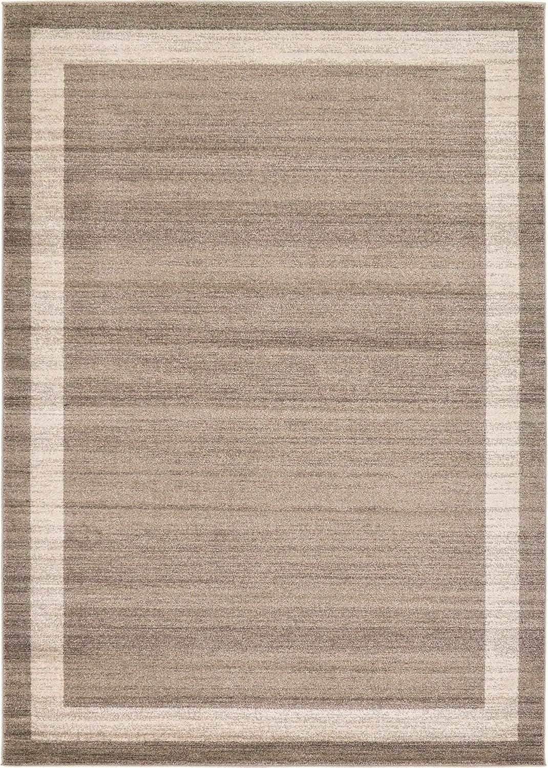 Angelica Light Brown and Ivory 7'x10' Easy-Care Area Rug