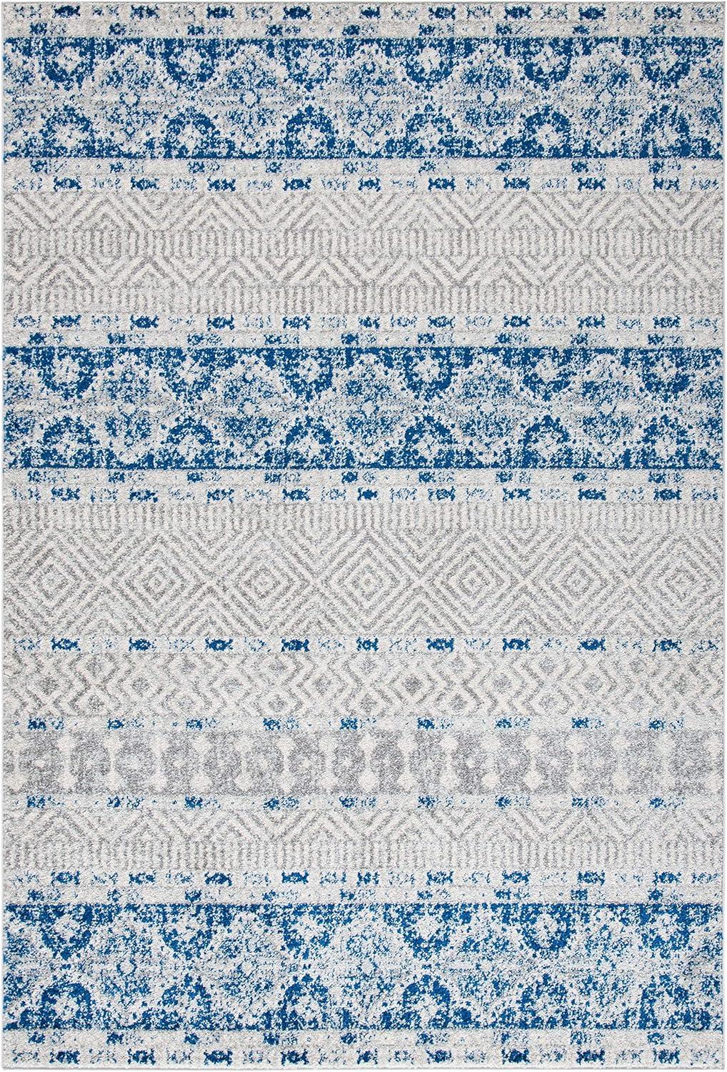 Madison MAD797 Power Loomed Area Rug - Silver/Navy - 8'x10' - Safavieh.
