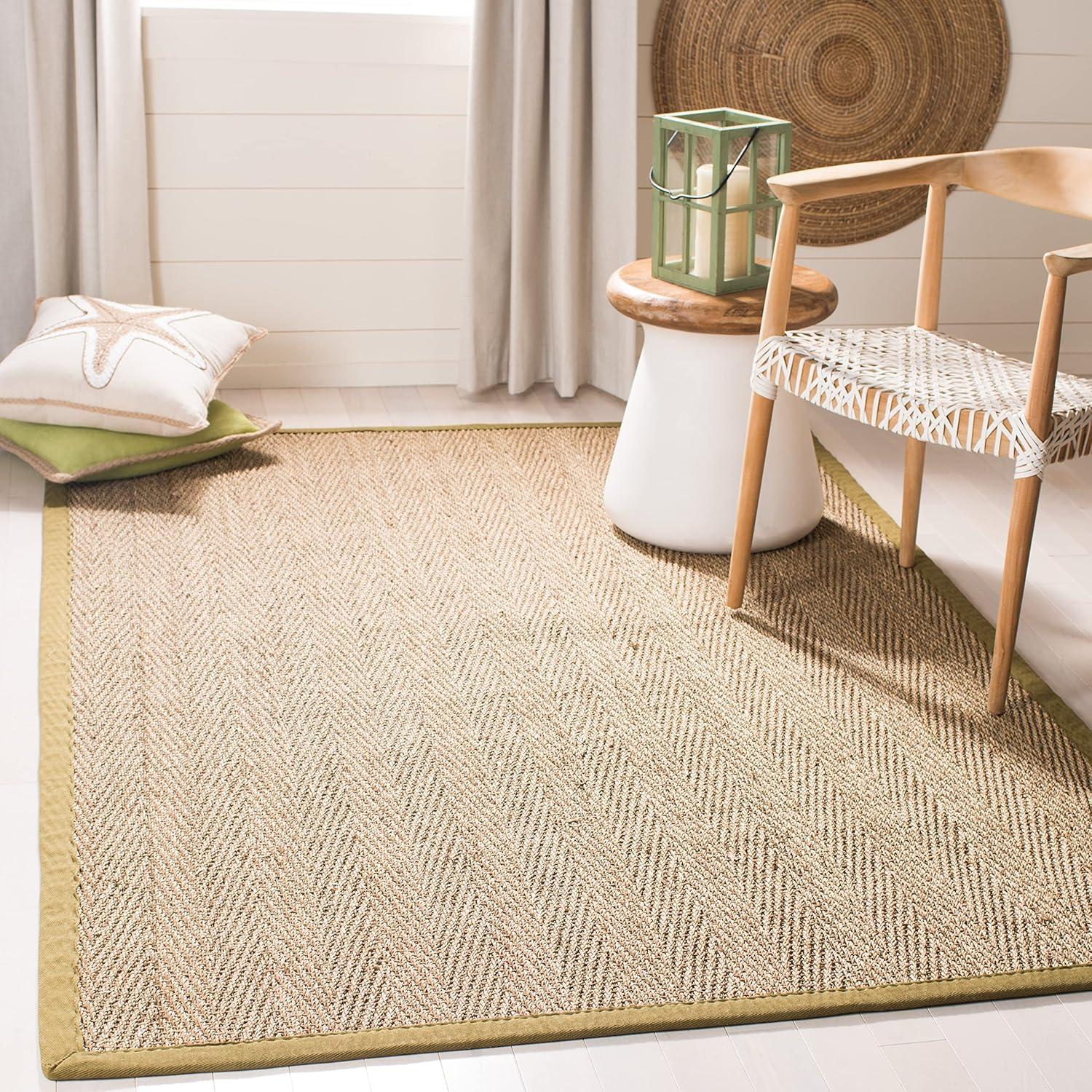 Natural Fiber NF115 Power Loomed Indoor Area Rug - Natural/Olive - 5'x8' - Safavieh.