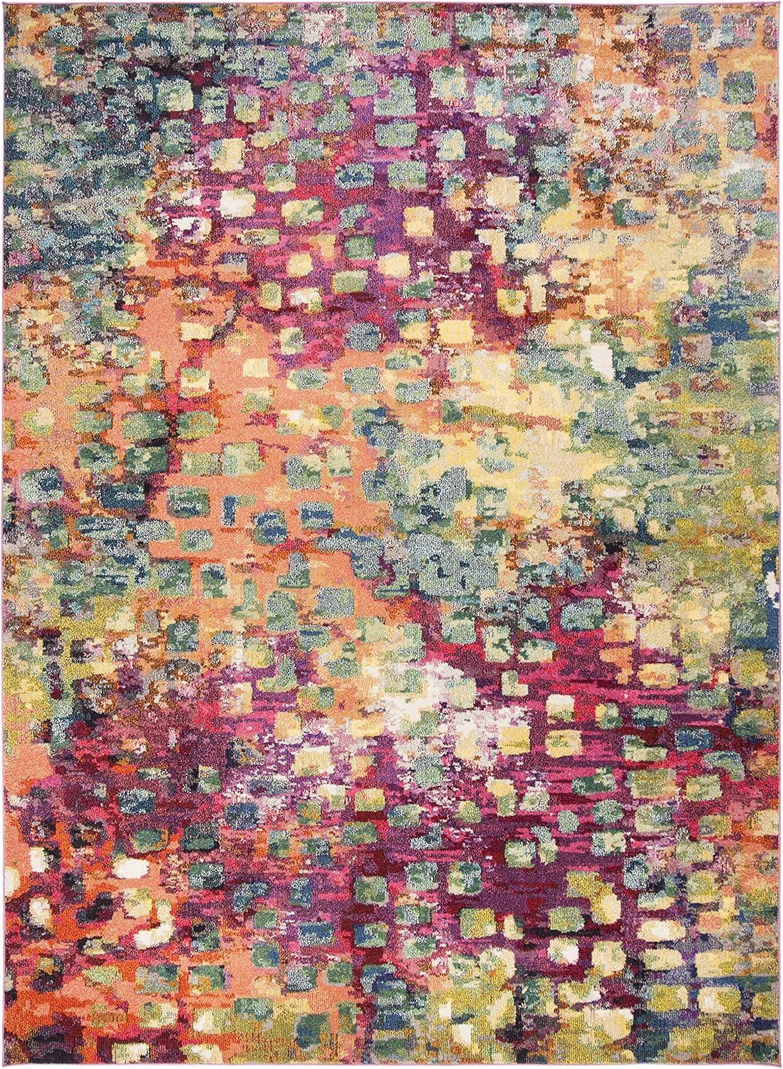 SAFAVIEH Monaco Driskoll Abstract Area Rug, Pink/Multi, 10' x 14'