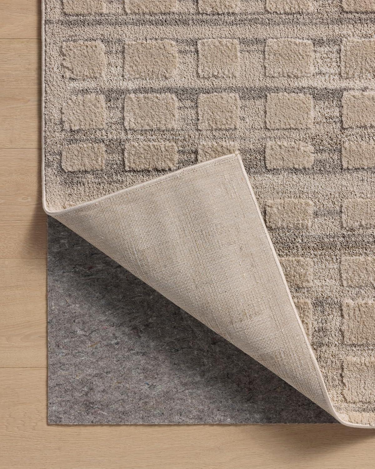 Amber Lewis Pebble Beige Geometric Polyester Area Rug