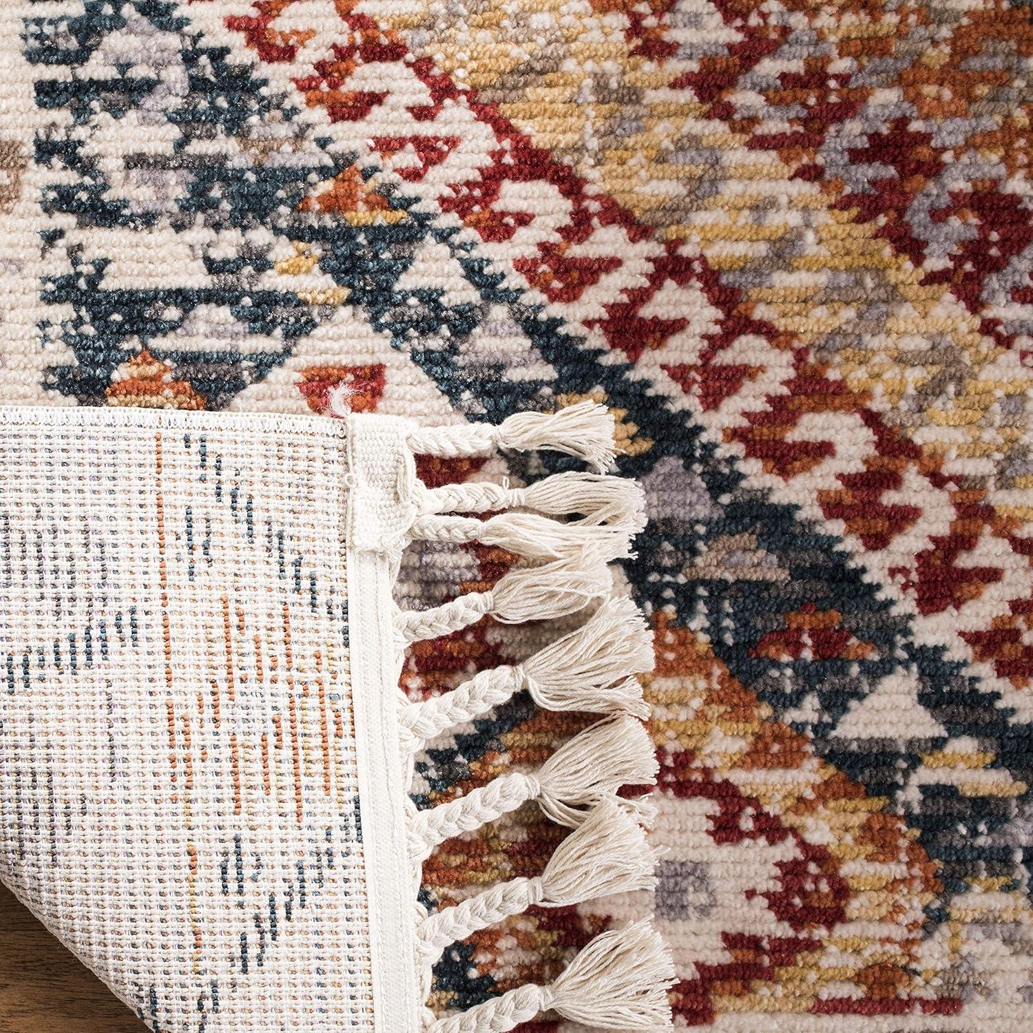 Farmhouse FMH816 Power Loomed Area Rug - Ivory/Navy - 4'0" X 5'4" - Safavieh.