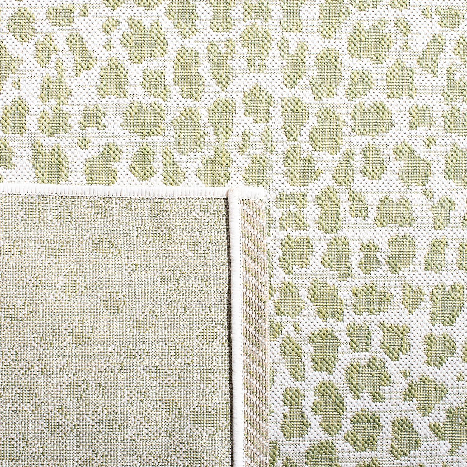 Courtyard CY8505 Power Loomed Indoor/Outdoor Area Rug - Ivory/Sage Green - 5'3"x7'7" - Safavieh.