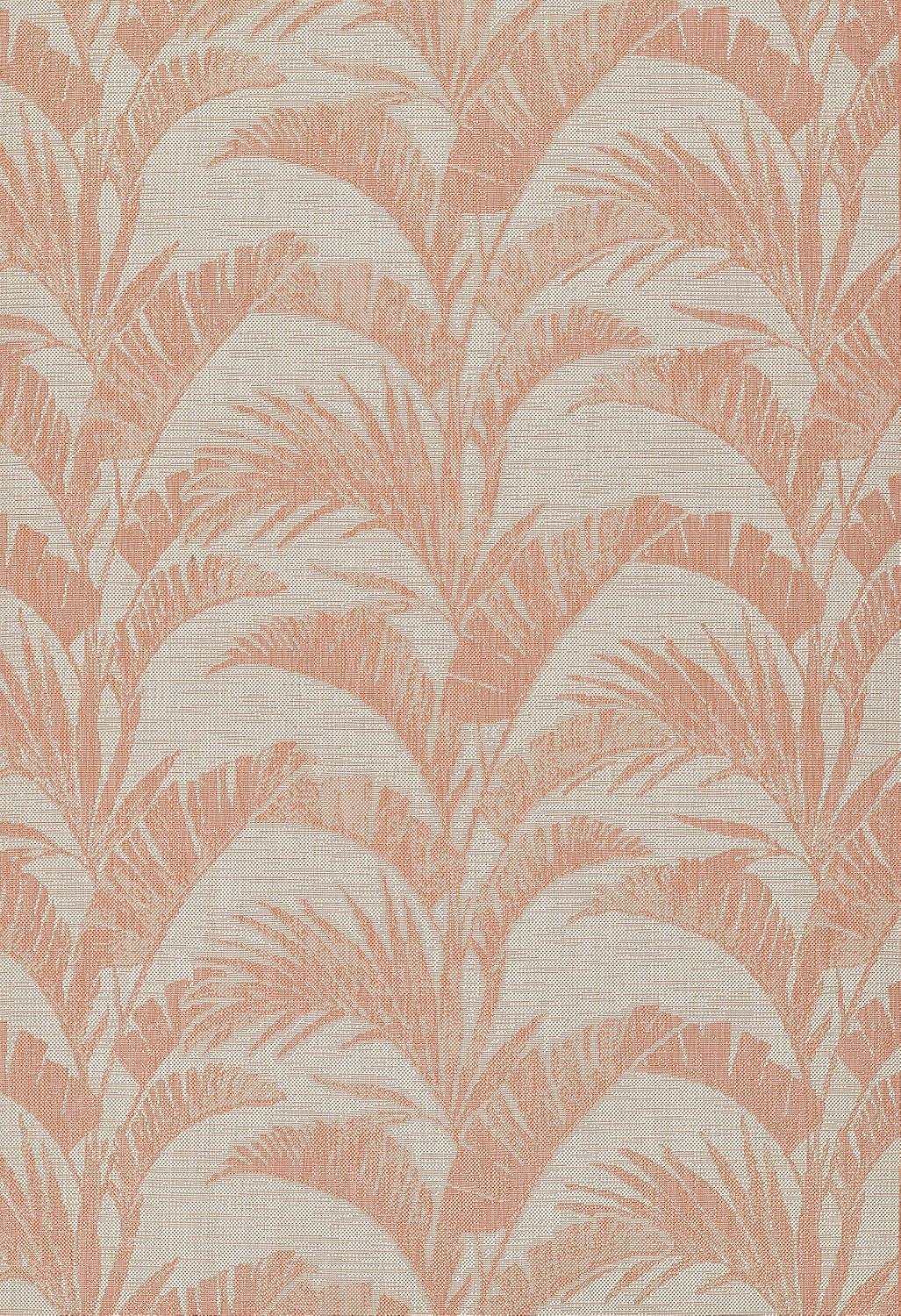 Momeni 6'6"x9' Riviera Grayson Area Rug Coral: Geometric Pattern, Indoor/Outdoor, Low Pile, Polypropylene, Machine Made