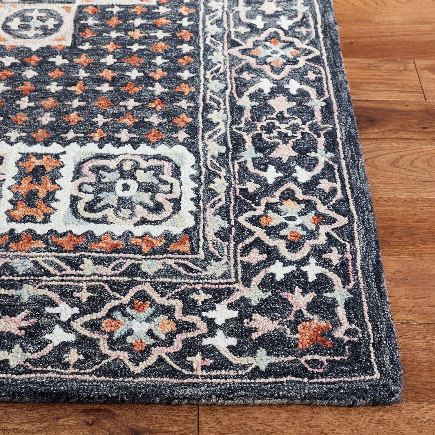 Aspen APN130 Hand Tufted Area Rug  - Black/Rust - 4'x6' - Safavieh.