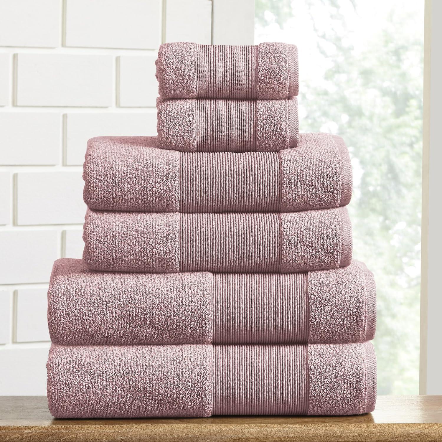 Modern Threads - Air Cloud 6-Piece 100% Zero-Twist Cotton Towel Set - Bath Towels, Hand Towels, & Washcloths - Super Absorbent & Quick Dry - 500 GSM - Soft & Plush