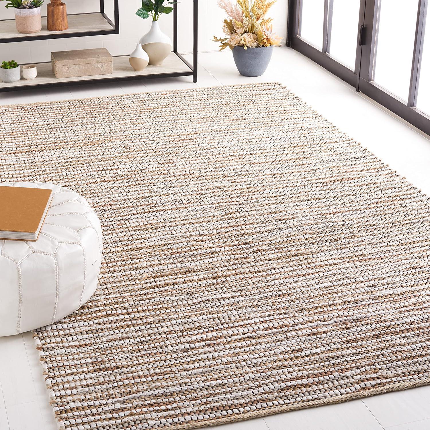 Vintage Leather VTL205 Hand Woven Area Rug - Beige/Ivory - 6'x6' - Safavieh.