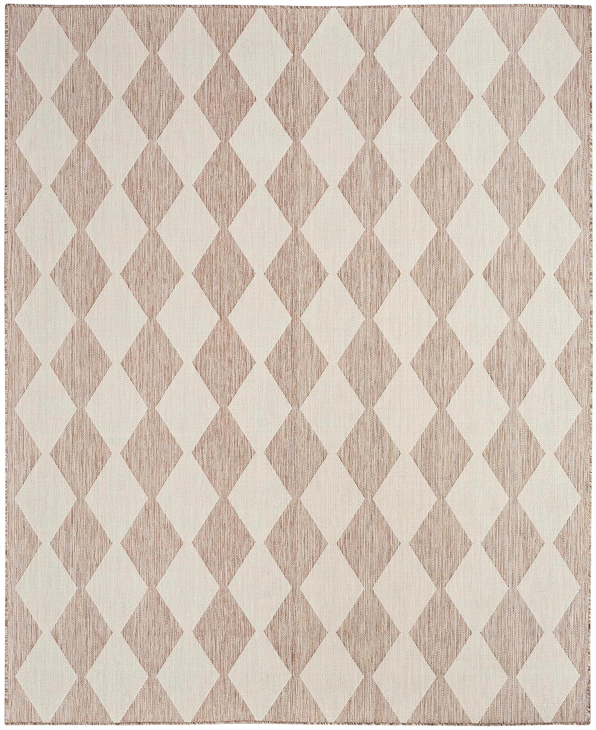 Nourison Positano 8' x 10' Beige Diamond Modern Flatweave Indoor/Outdoor Rug