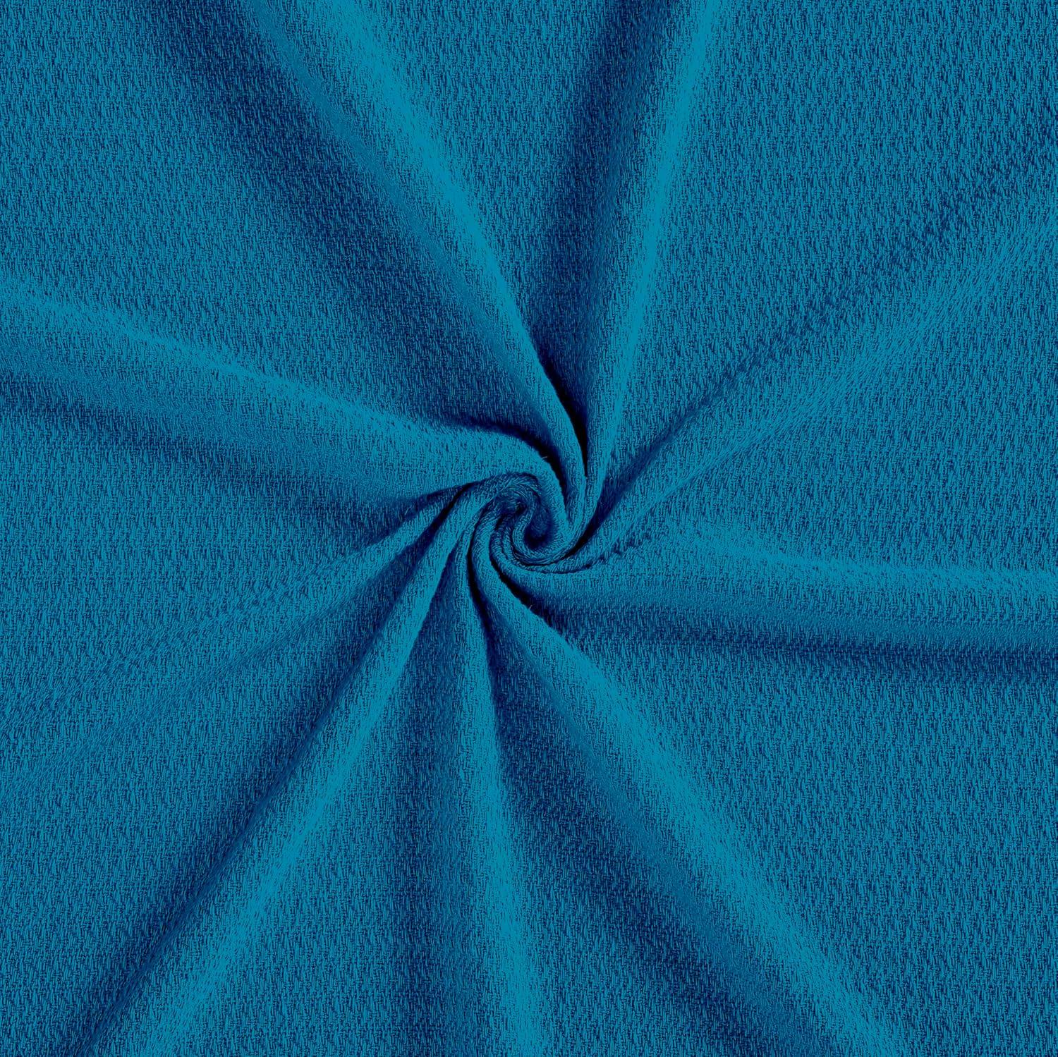 Superior Waffle Weave Cotton Blanket, for Picnic, Beach, Traveling or Camping, Comfy Blanket, Bedroom Decor, Essentials, Cover for Bed, Couch, Lounging, Honeycomb Knit, King, Azure