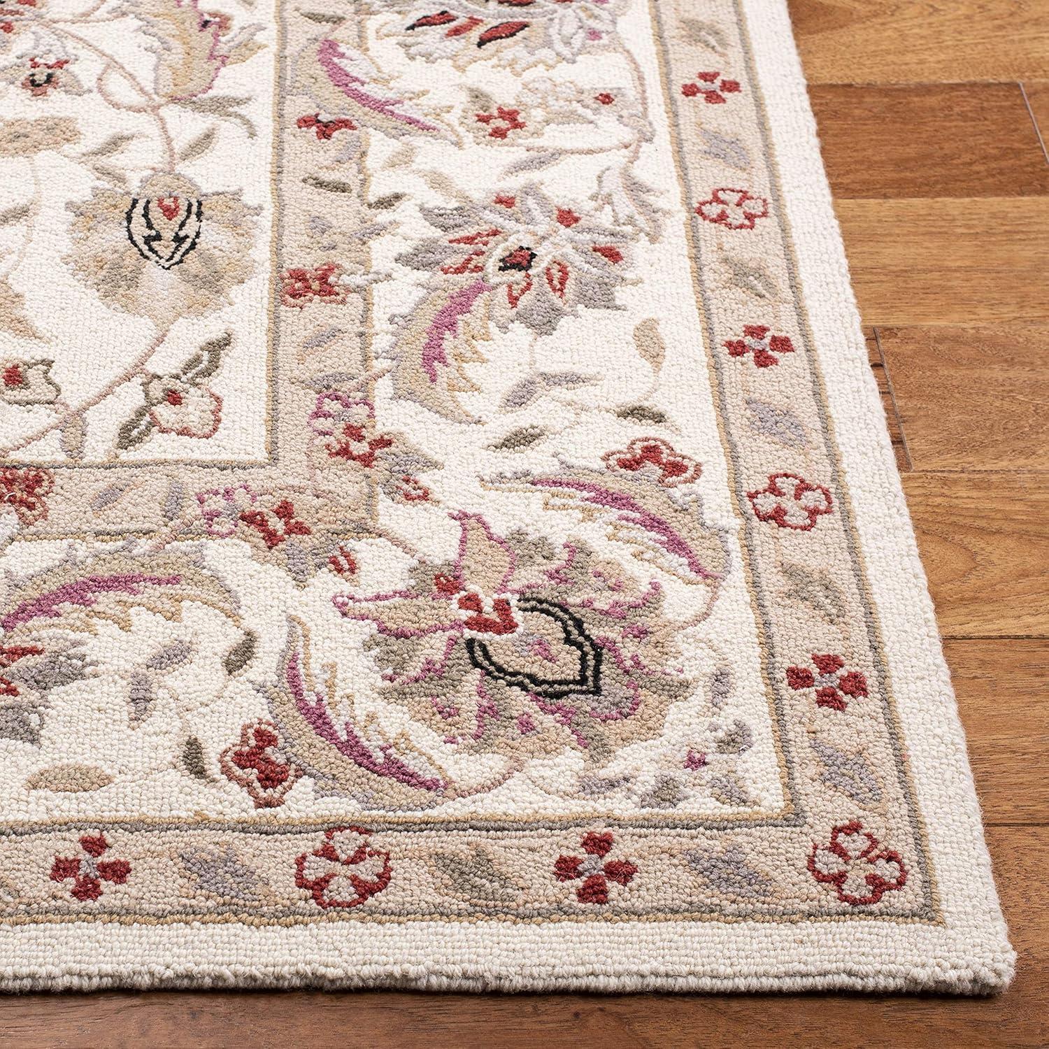 SAFAVIEH Chelsea Raeburn Traditional Wool Area Rug, Ivory, 5'3" x 8'3"