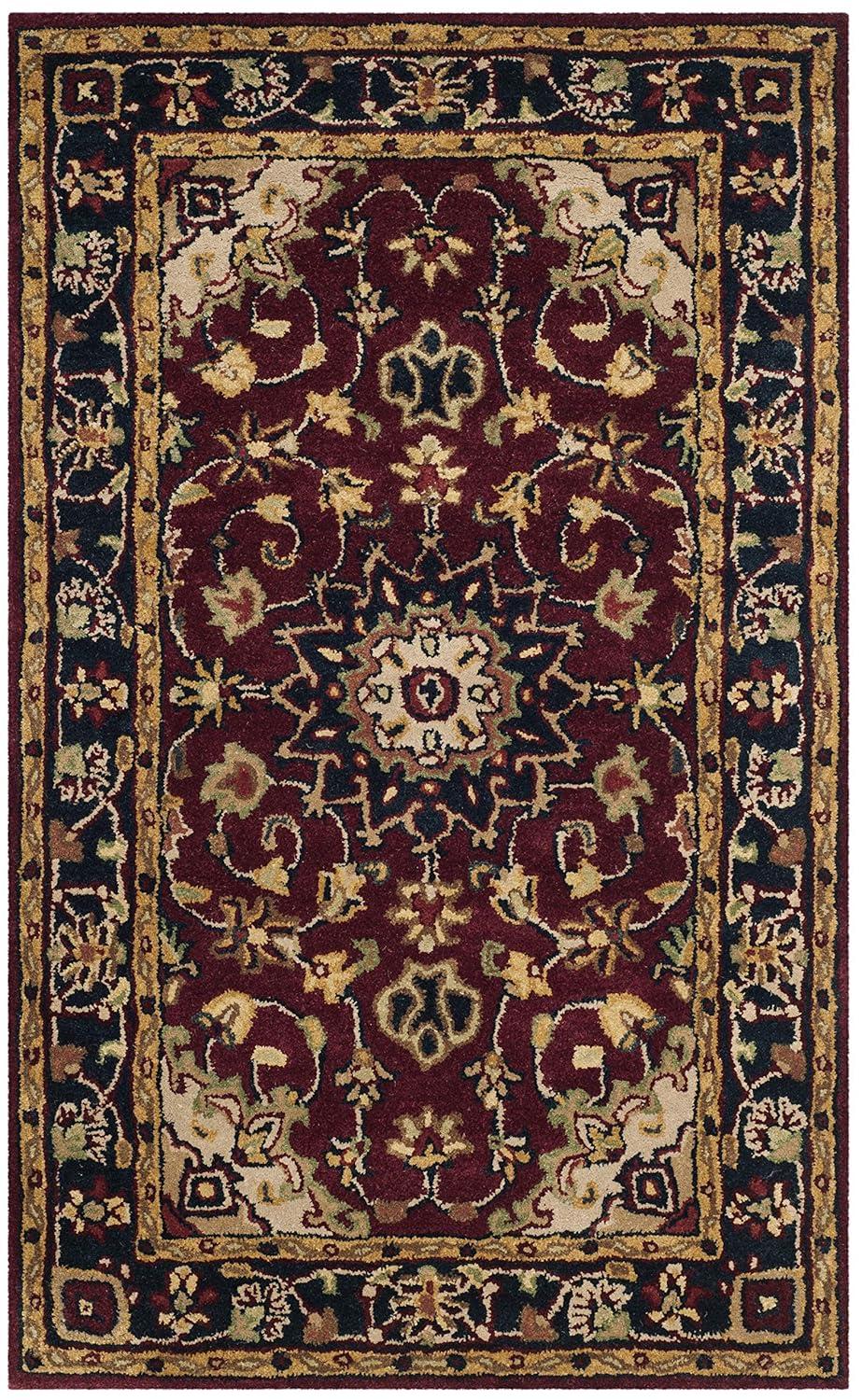 Classic CL362 Hand Tufted Area Rug - Burgundy/Navy - 8'3"x11' - Safavieh.